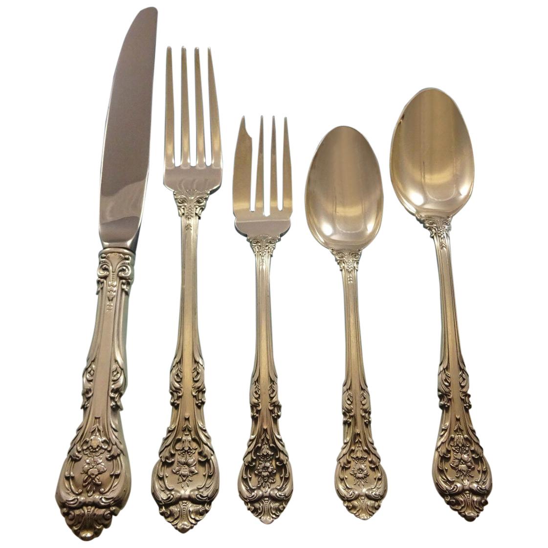 King Edward by Gorham Sterling Silver Flatware Set for 12 Service 67 Pcs Dinner For Sale