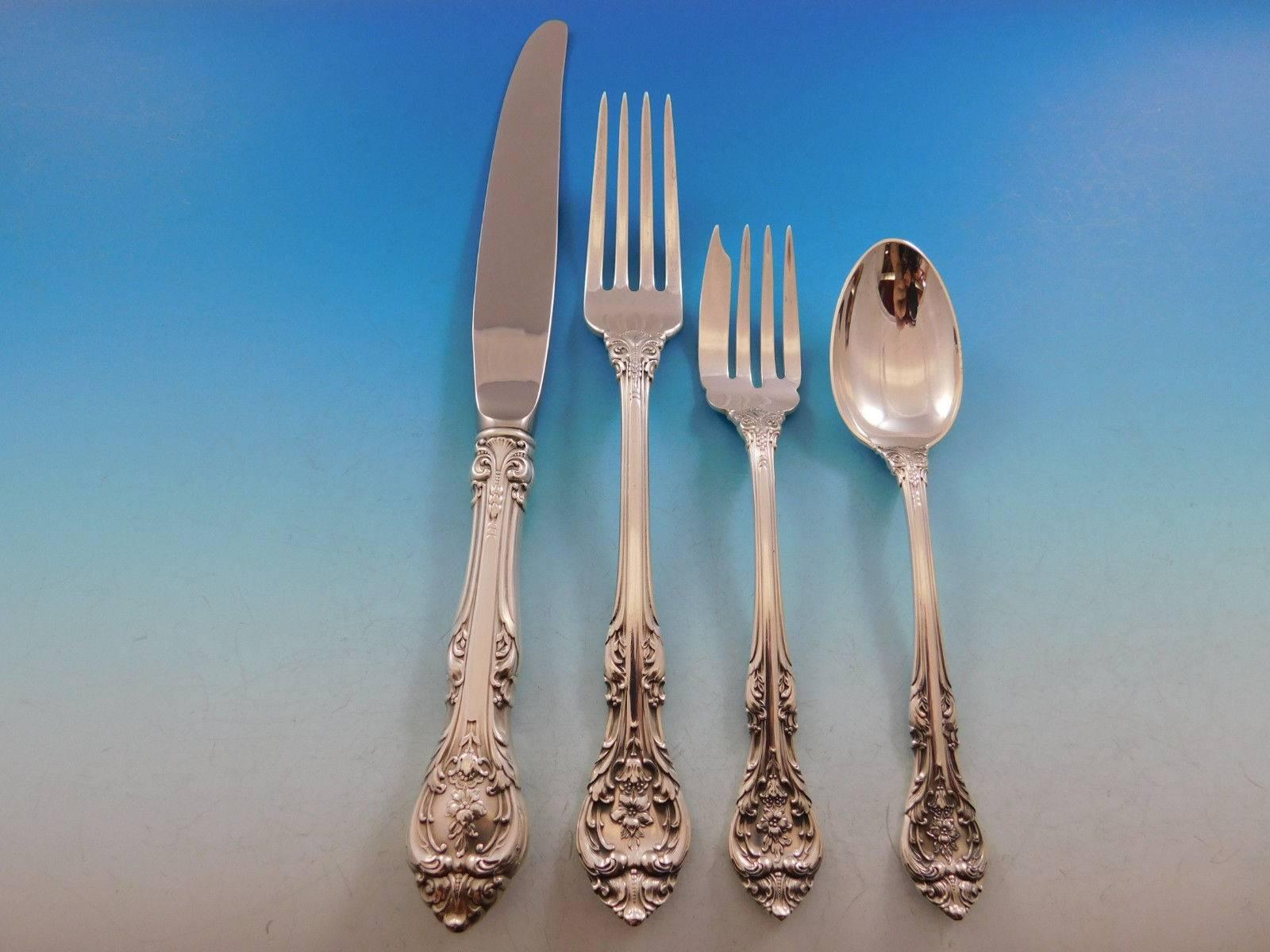 King Edward by Gorham Sterling Silver Flatware Set for 12 Service 89 Pcs Dinner In Excellent Condition In Big Bend, WI
