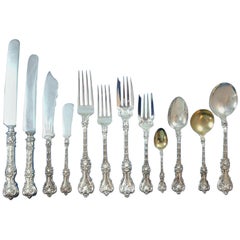 King Edward by Whiting Sterling Silver Flatware Set Service Banquet Size Massive