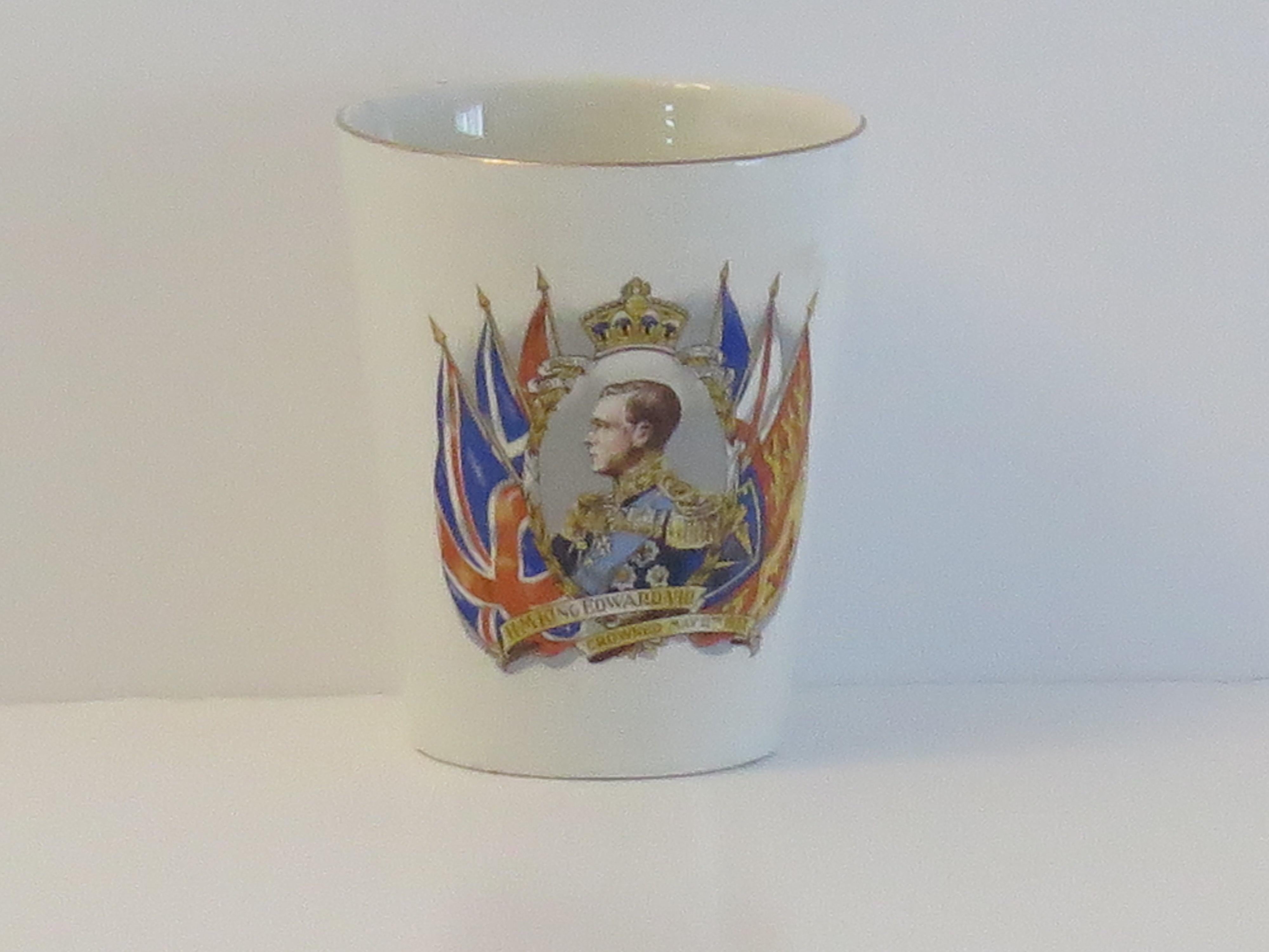 English King Edward V111  Royal Commemorative Pottery Beaker, May 12th 1937 For Sale