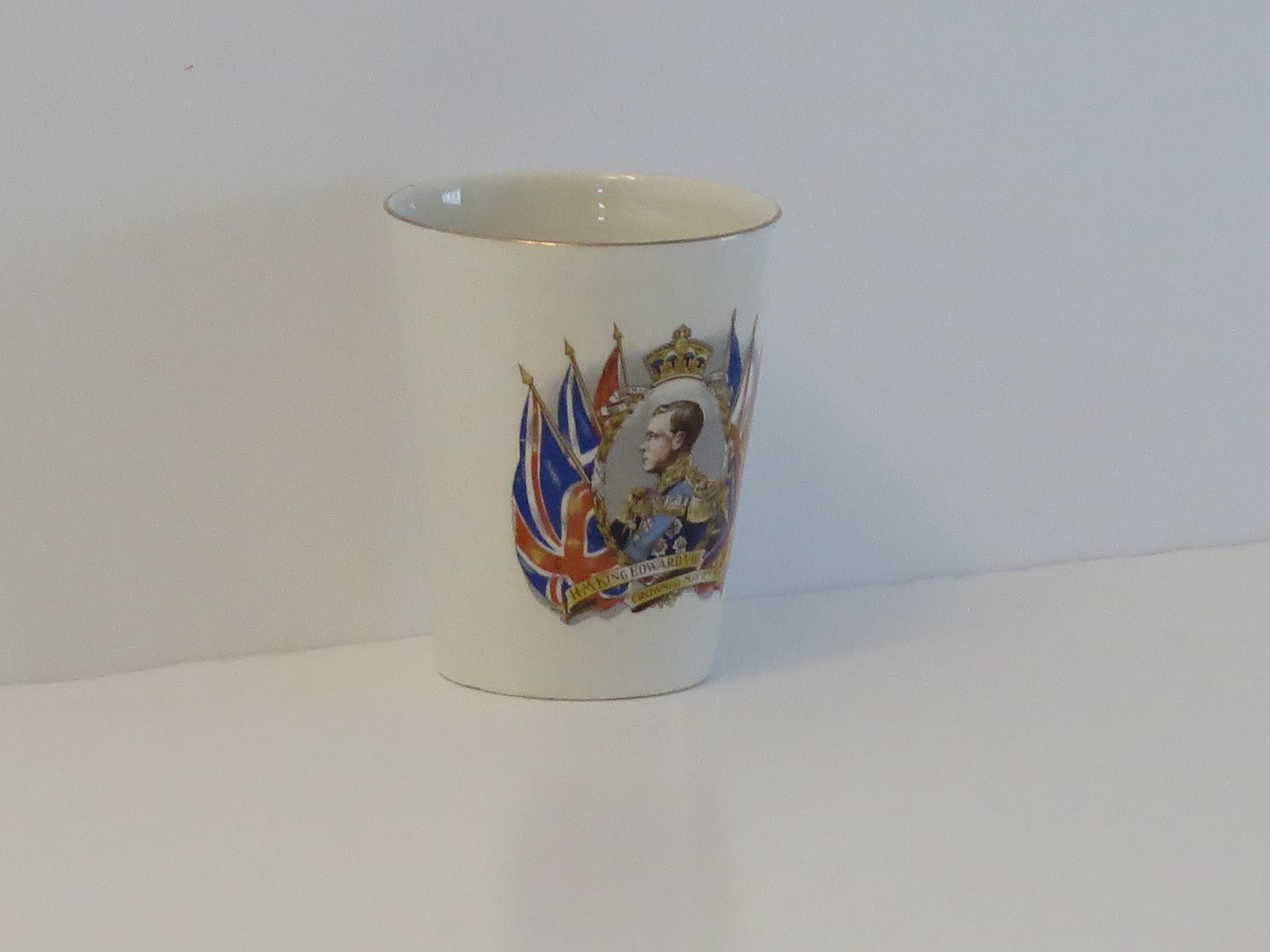 20th Century King Edward V111  Royal Commemorative Pottery Beaker, May 12th 1937 For Sale