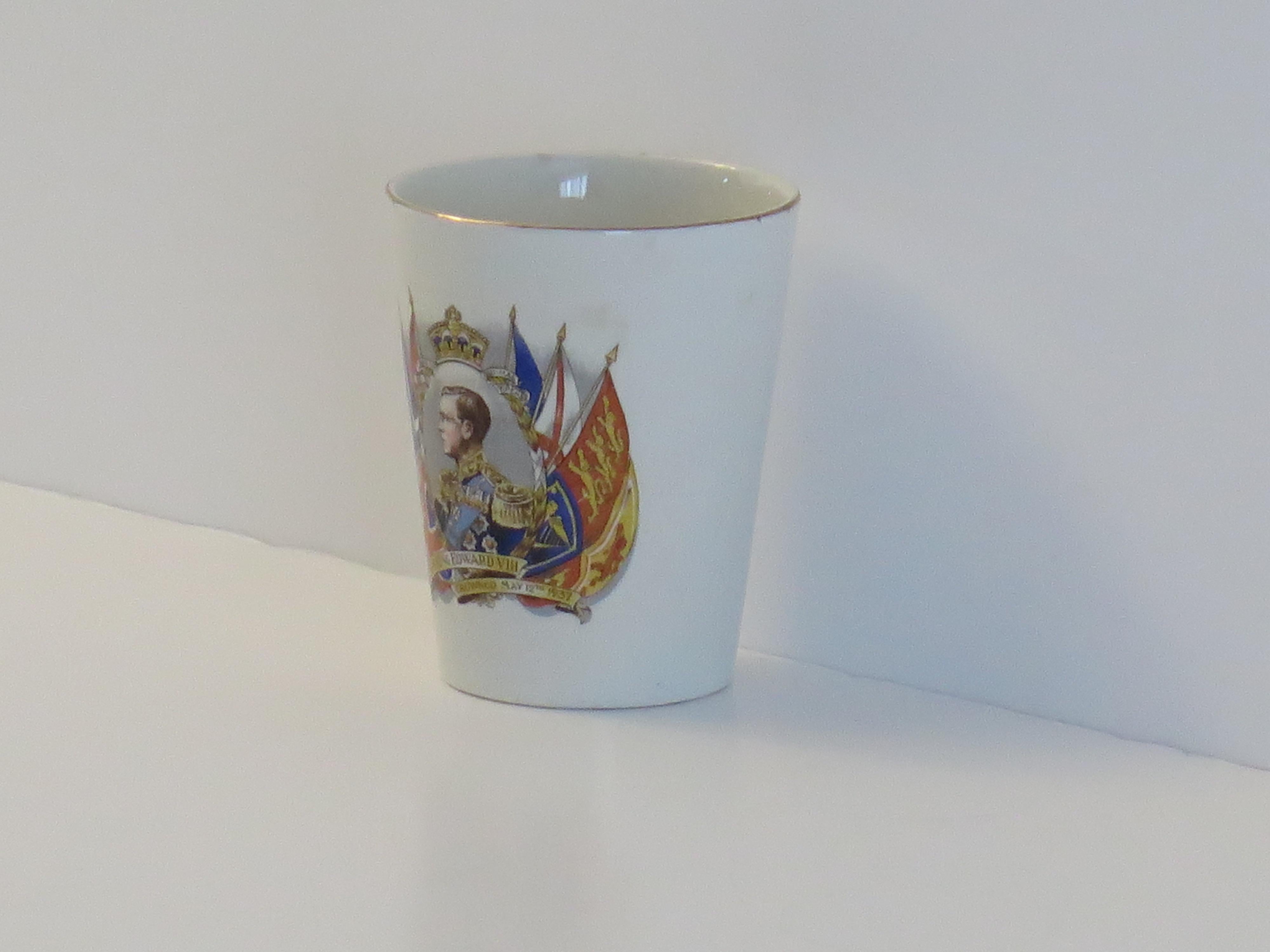 Earthenware King Edward V111  Royal Commemorative Pottery Beaker, May 12th 1937 For Sale