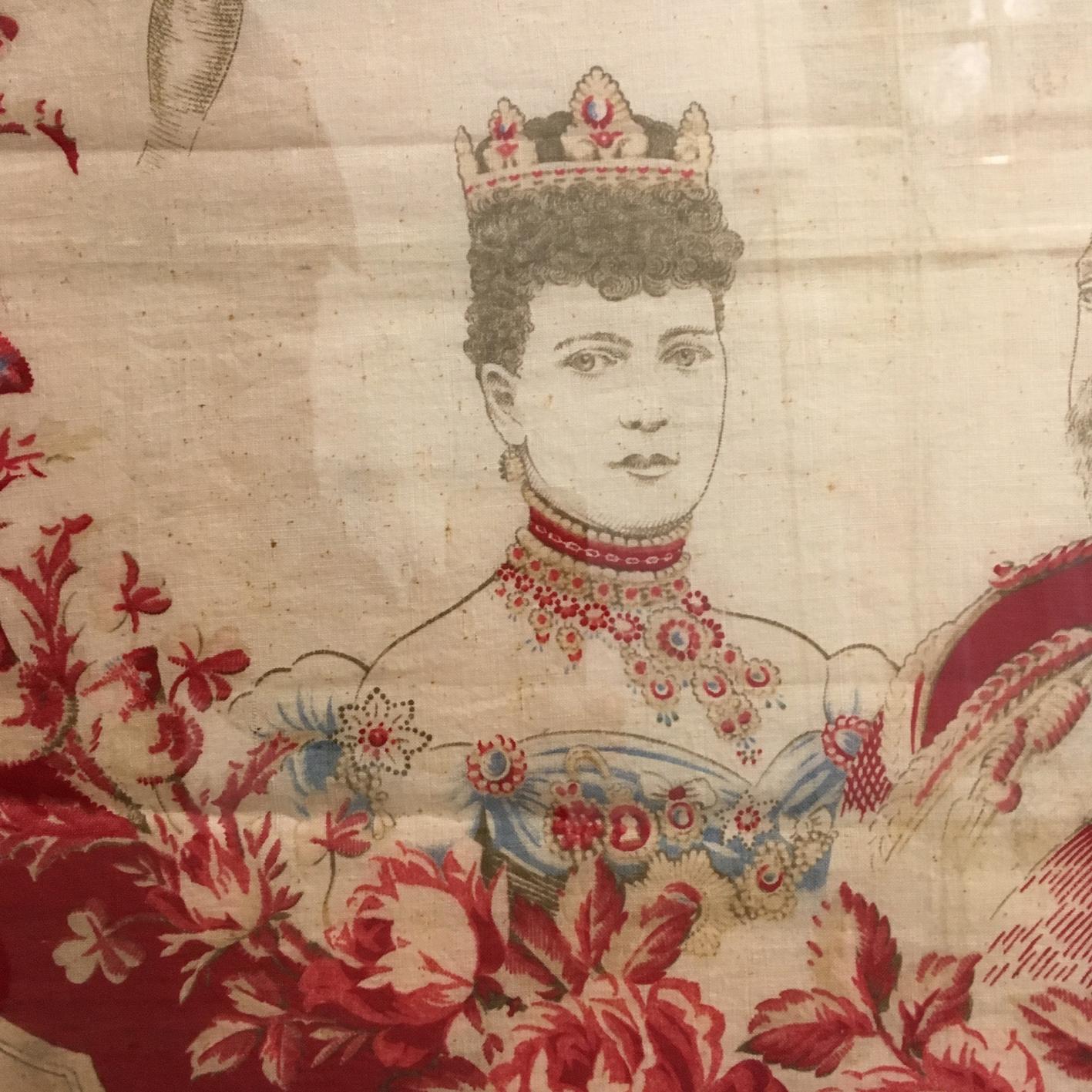 Early 20th Century King Edward VII Coronation, June 1902 Framed Red Flag For Sale