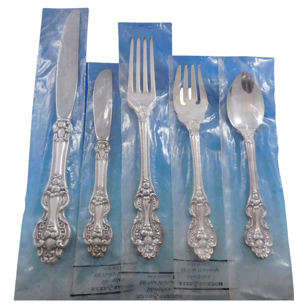 King Francis by Reed & Barton Silverplate Flatware Set Service 42 Pieces Unused