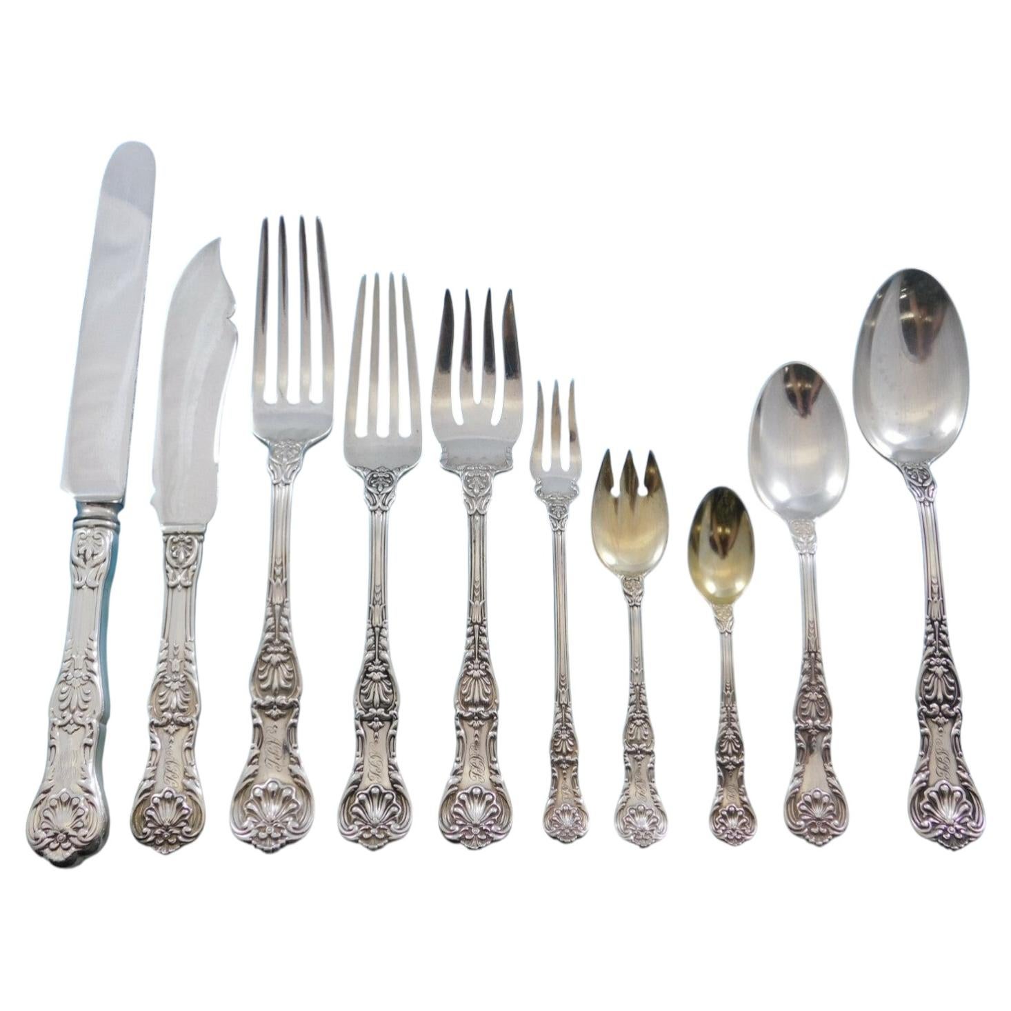 Pre-owned Gorham King George By  Sterling Silver Flatware Set For 8 Service 83 Pcs Dinner