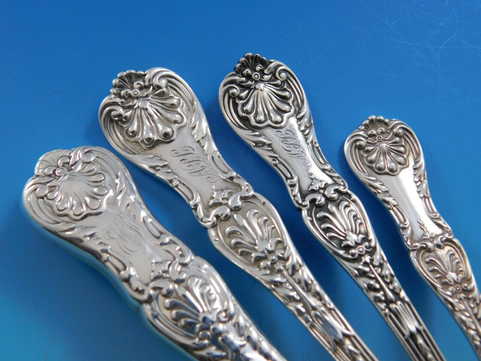 Argento 925 Set di posate in argento Sterling King George by Gorham per 8 persone Servizio da 85 pezzi per la cena in vendita