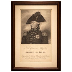 King George III Portrait, British Monarch, Military Engraving, 1812