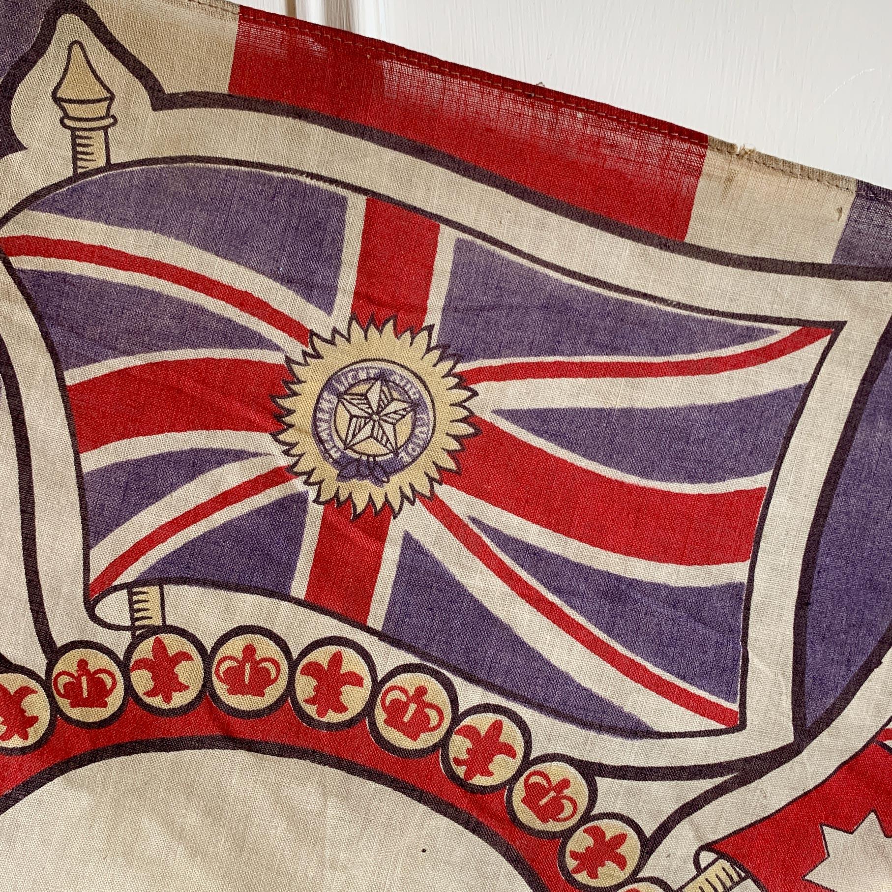 King George VI and Queen Elizabeth the Queen Mother Coronation Flag, 1937 For Sale 1