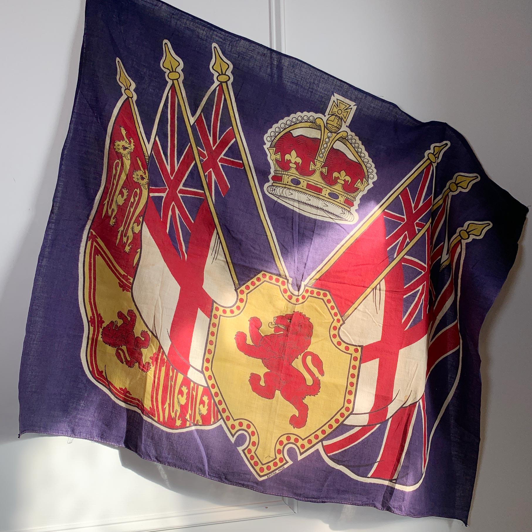 English King George VI Coronation Flag 1937 For Sale