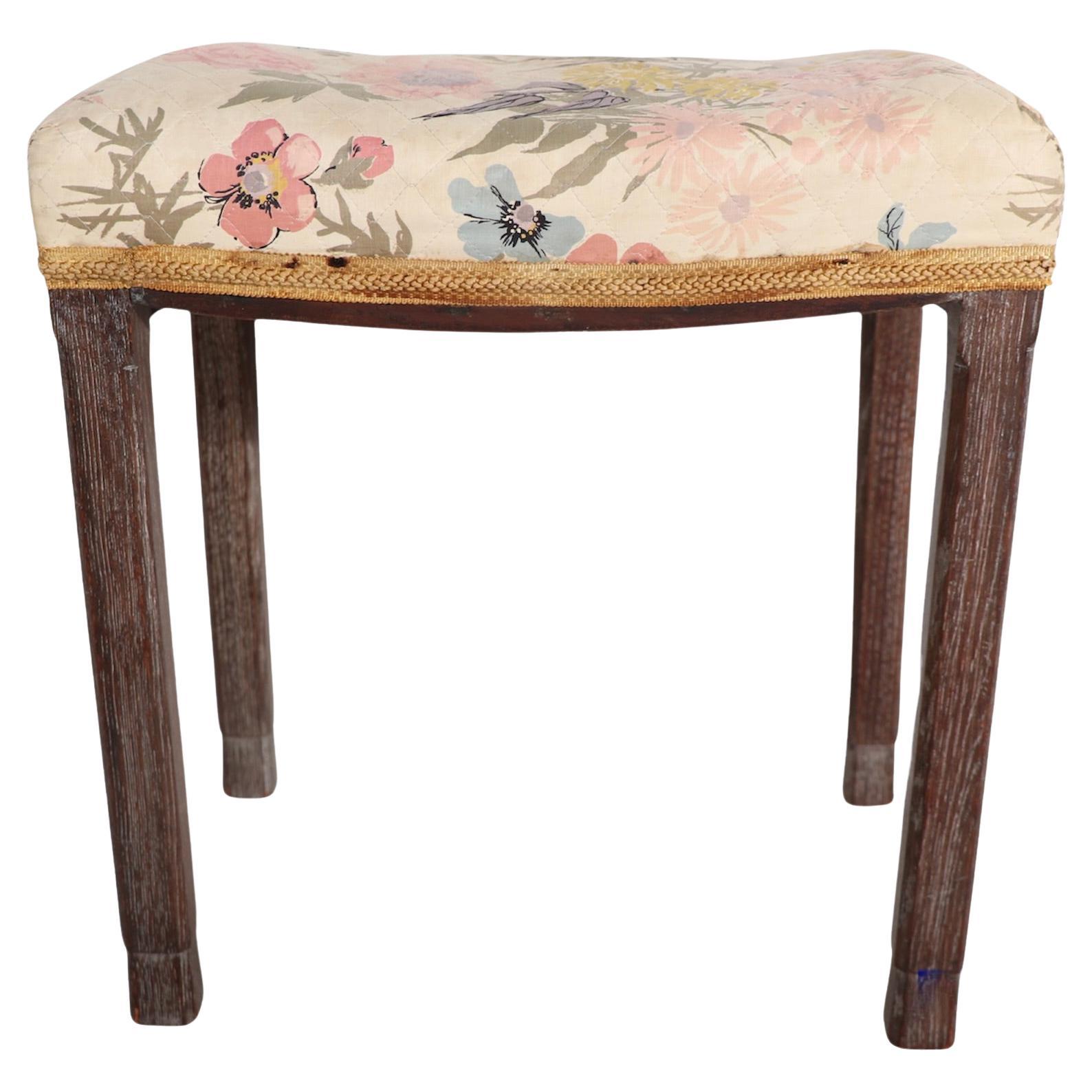 King George VI Coronation Stool in Cerused Oak Ca 1937 Made in England For Sale