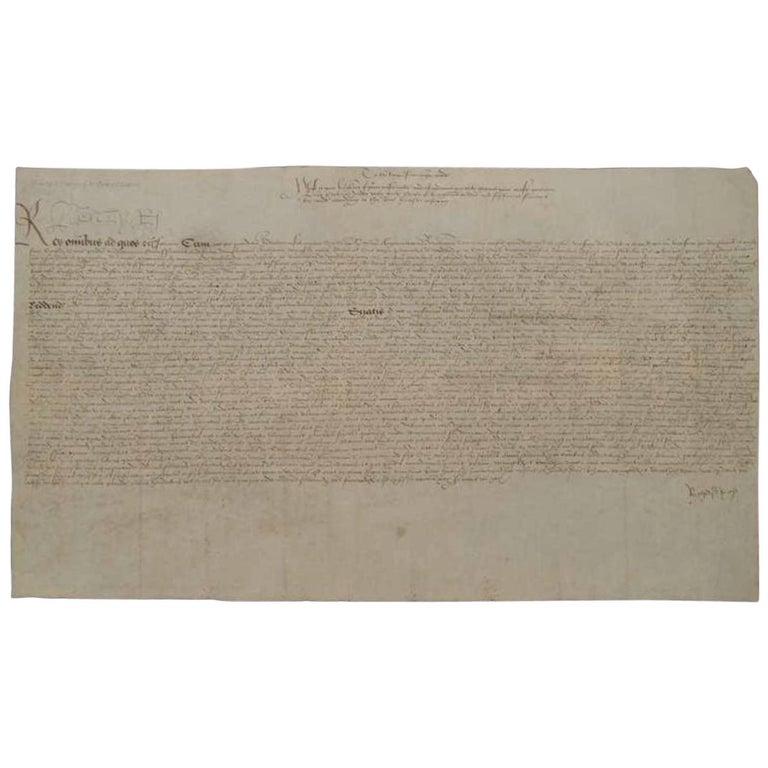 King Henry VIII Genuine Signed Petition with Certificate of Authenticity In Good Condition For Sale In Jersey, GB