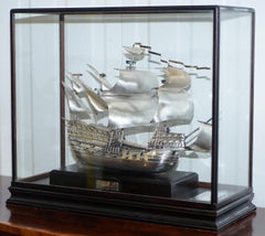 King Henry VIII Mary Rose 1545 Ship as Presented Prince Charles Sterling Silver