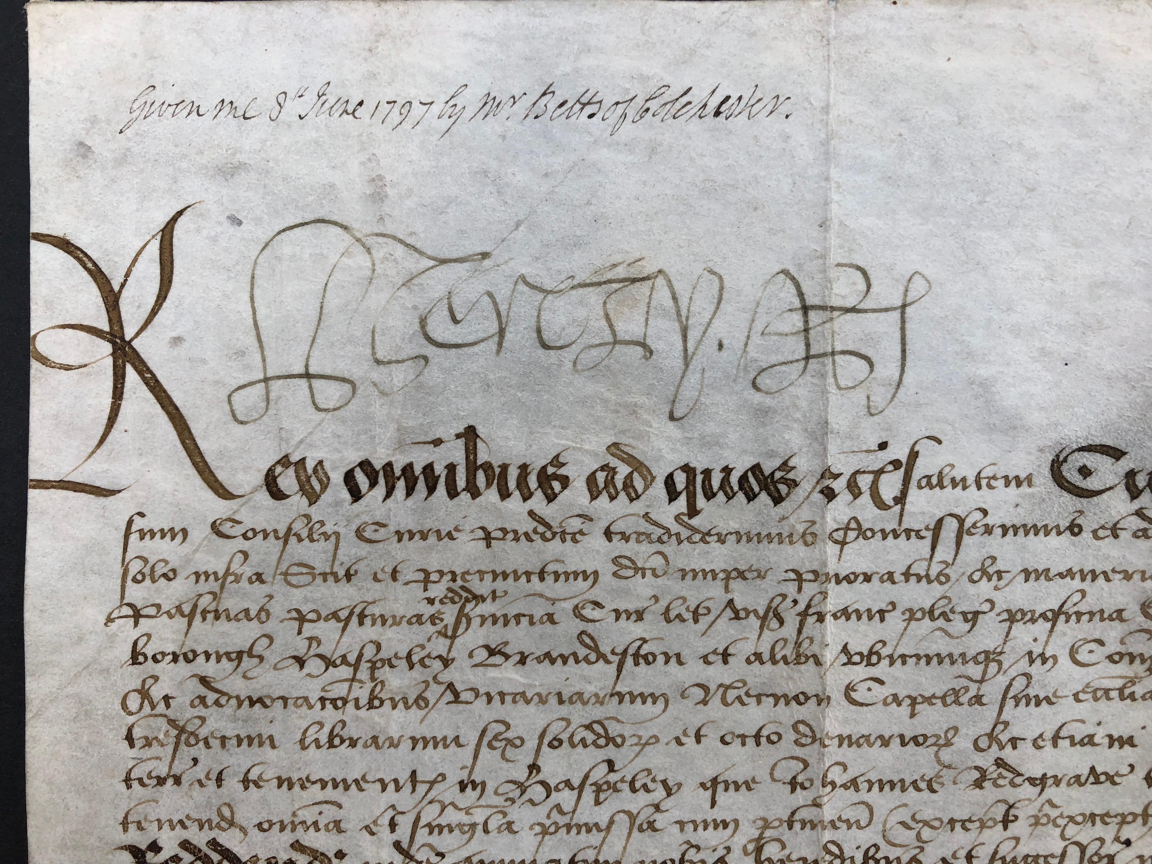 König Henry VIII. Echte signierte Petition mit Echtheitszertifikat im Zustand „Gut“ im Angebot in Jersey, GB