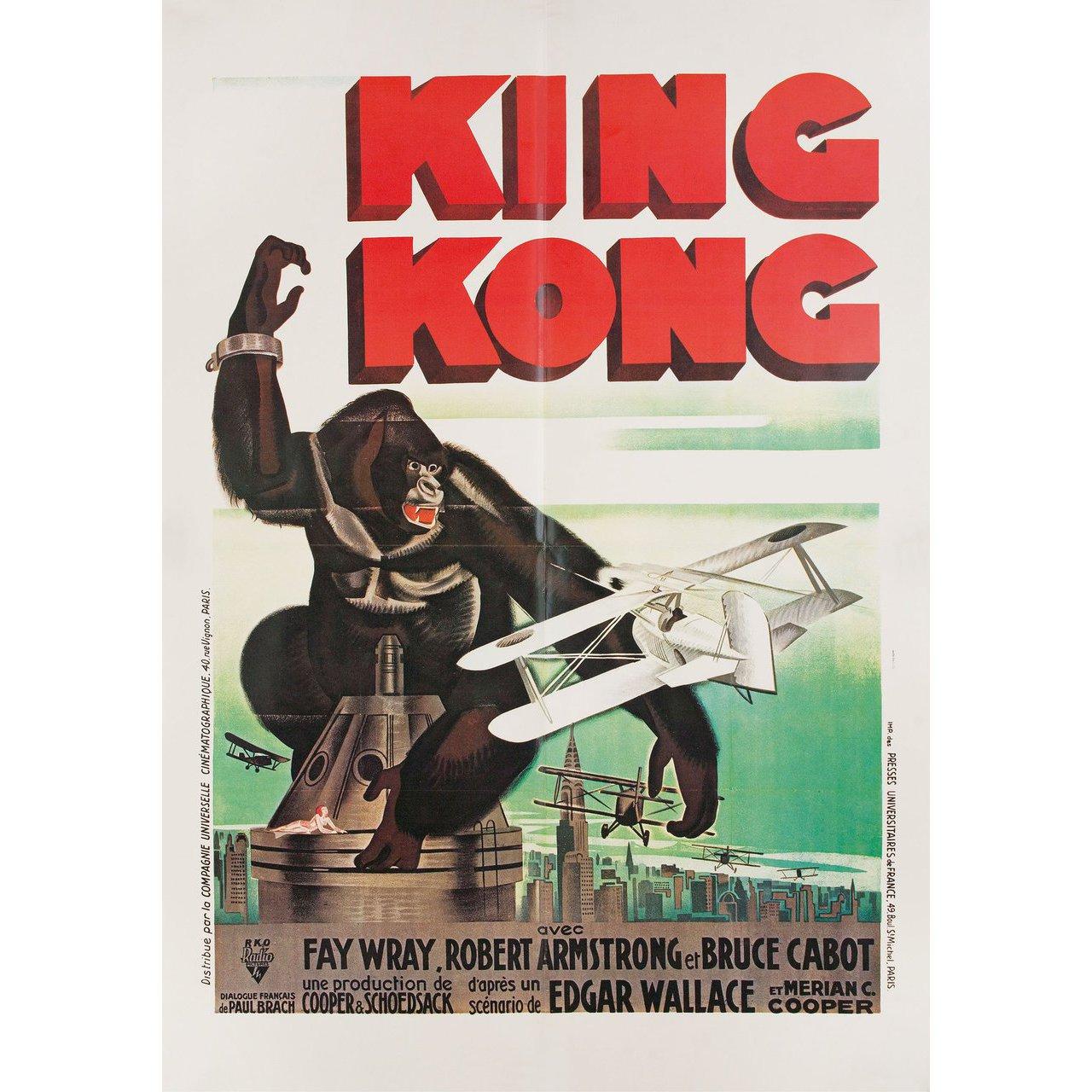 Original 1980s French moyenne poster for the 1933 film “King Kong” directed by Merian C. Cooper / Ernest B. Schoedsack with Fay Wray / Robert Armstrong / Bruce Cabot / Frank Reicher. Fine condition, folded. Many original posters were issued folded