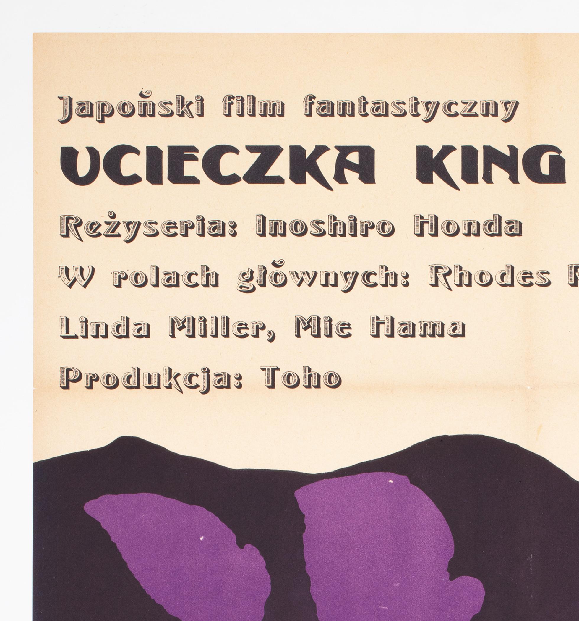 King Kong Escapes 1968 Polish A1 Film Movie Poster, Mosinski, Linen Backed In Good Condition In Bath, Somerset