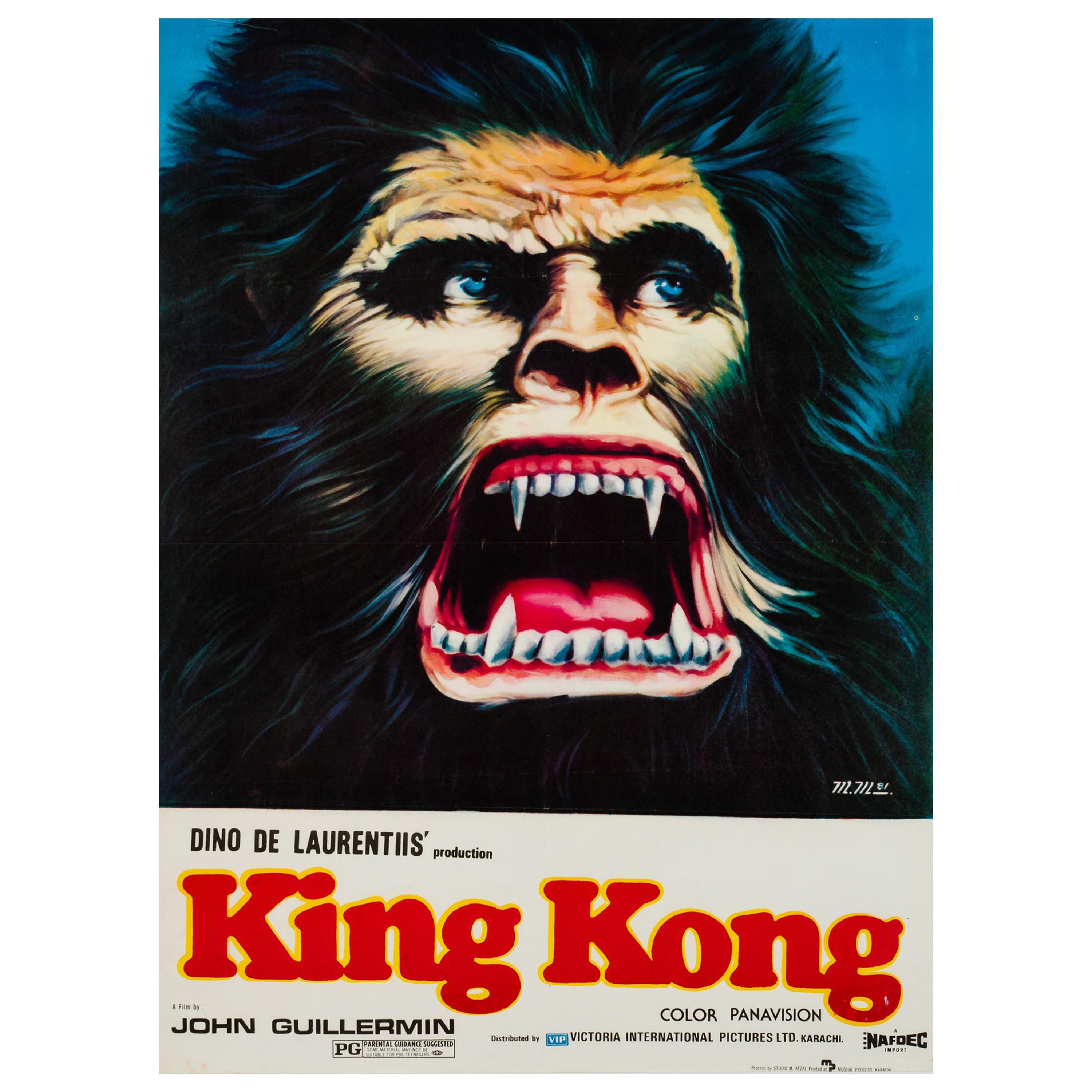 King Kong Original Pakistani Film Poster, 1981 For Sale