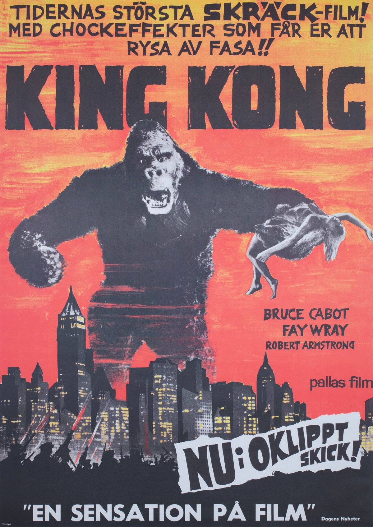 King Kong R1966 Schwedisches Filmplakat