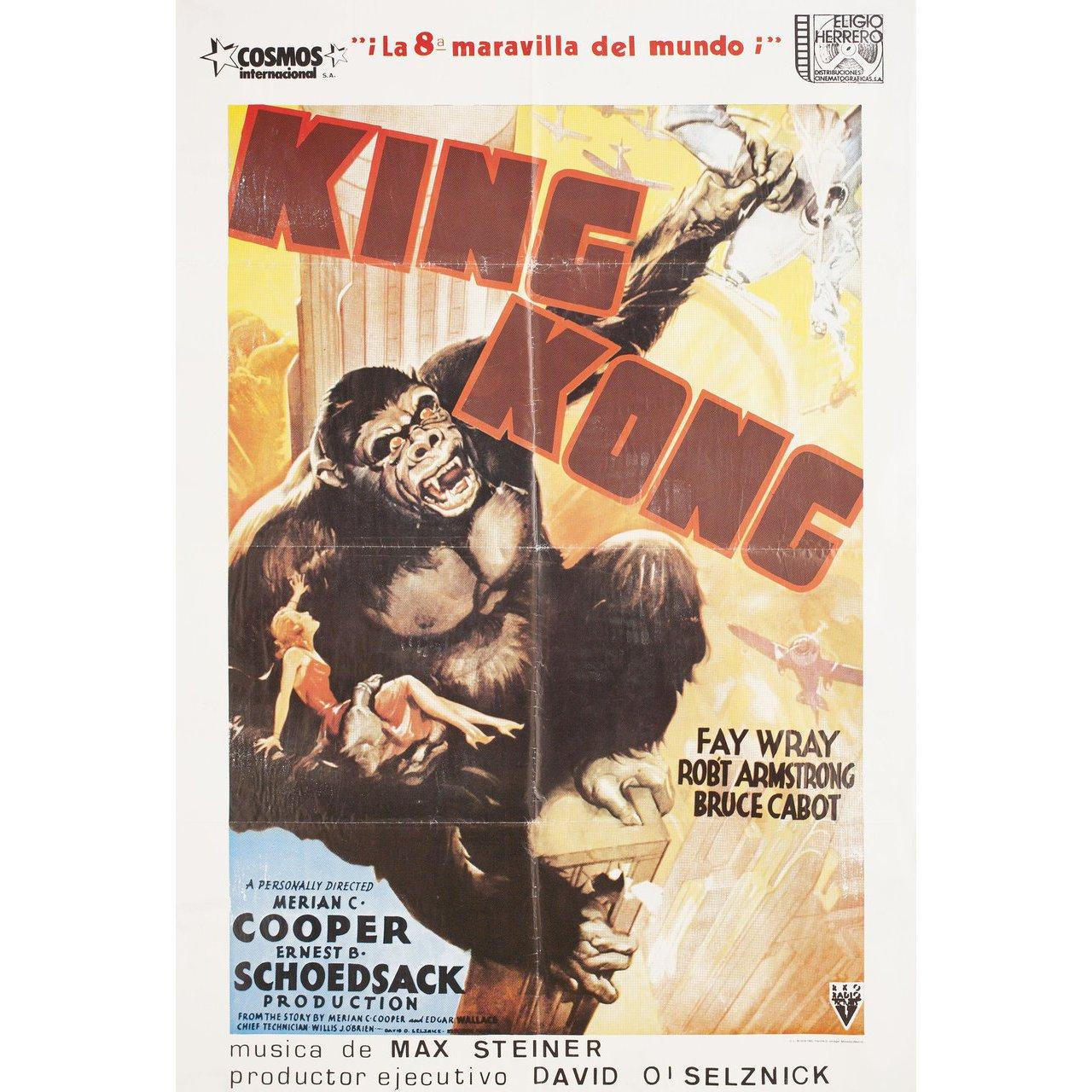 Original 1982 re-release Spanish B1 poster for the 1933 film King Kong directed by Merian C. Cooper / Ernest B. Schoedsack with Fay Wray / Robert Armstrong / Bruce Cabot / Frank Reicher. Very Good-Fine condition, folded. Many original posters were
