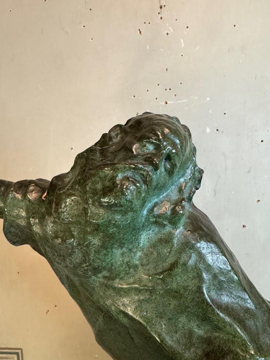 King Lear, Bronze Green patina, Victor Rousseau (1865-1954) About 1905 For Sale 6