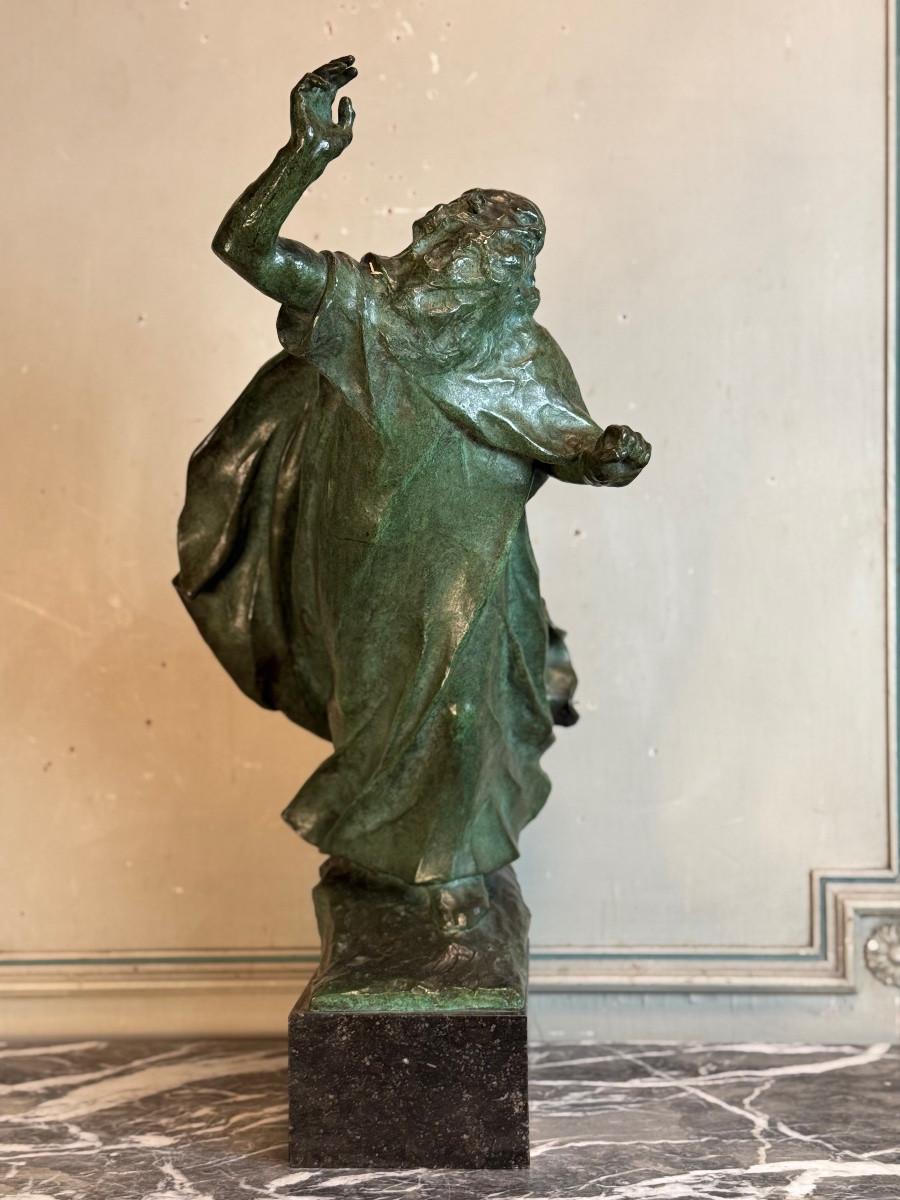 King Lear, Bronze Green patina, Victor Rousseau (1865-1954) About 1905 In Excellent Condition For Sale In Honnelles, WHT