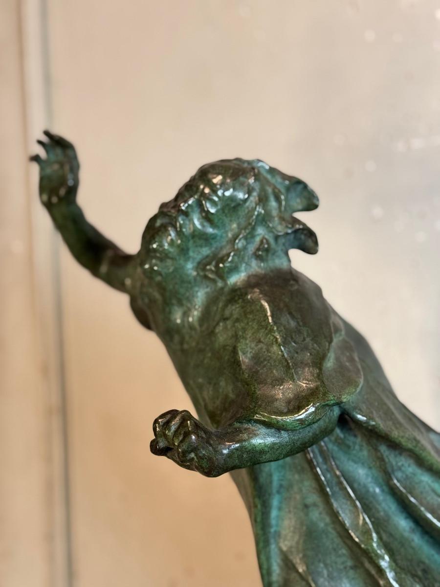 20th Century King Lear, Bronze Green patina, Victor Rousseau (1865-1954) About 1905 For Sale