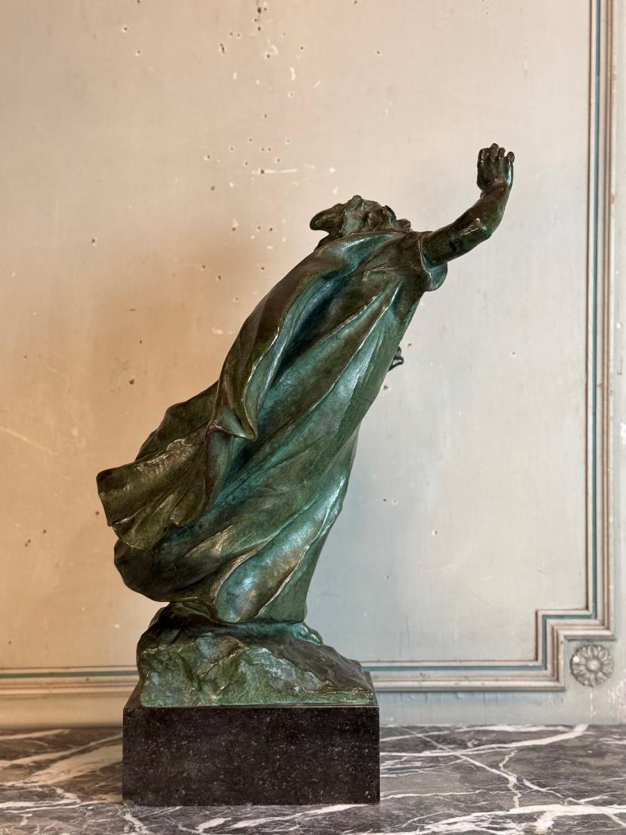 King Lear, Bronze Green patina, Victor Rousseau (1865-1954) About 1905 For Sale 2