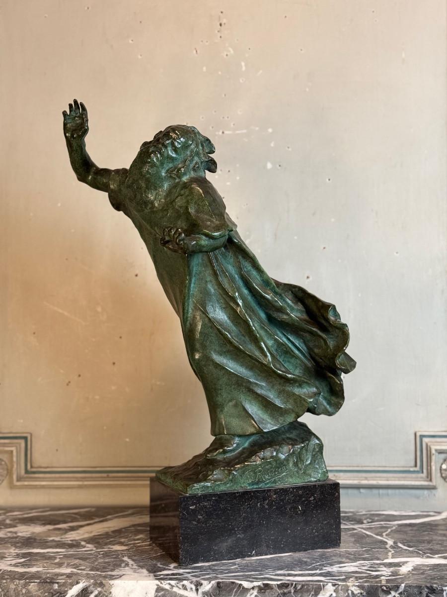 King Lear, Bronze Green patina, Victor Rousseau (1865-1954) About 1905 For Sale 4