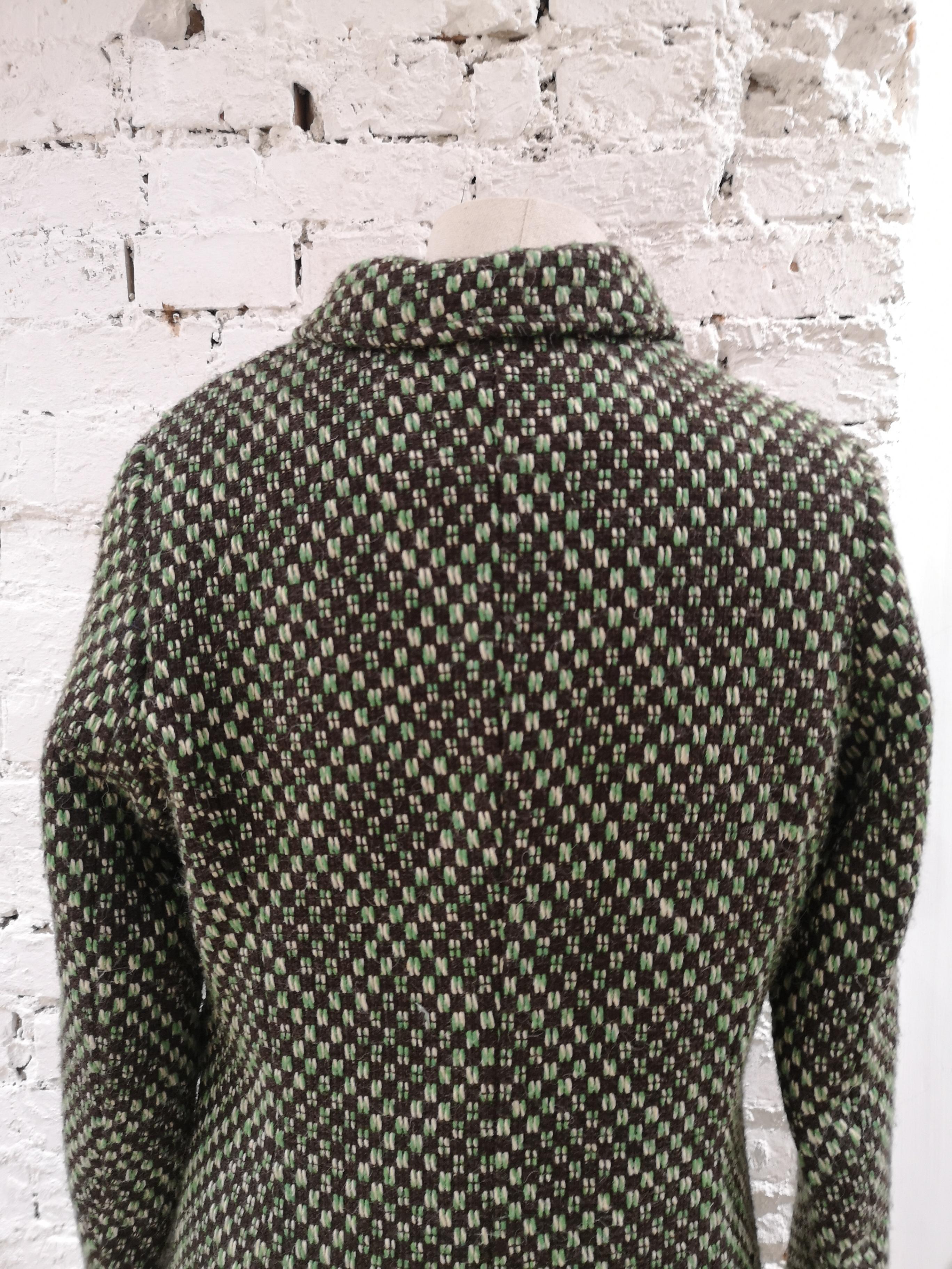 King Louie green wool coat In Excellent Condition For Sale In Capri, IT