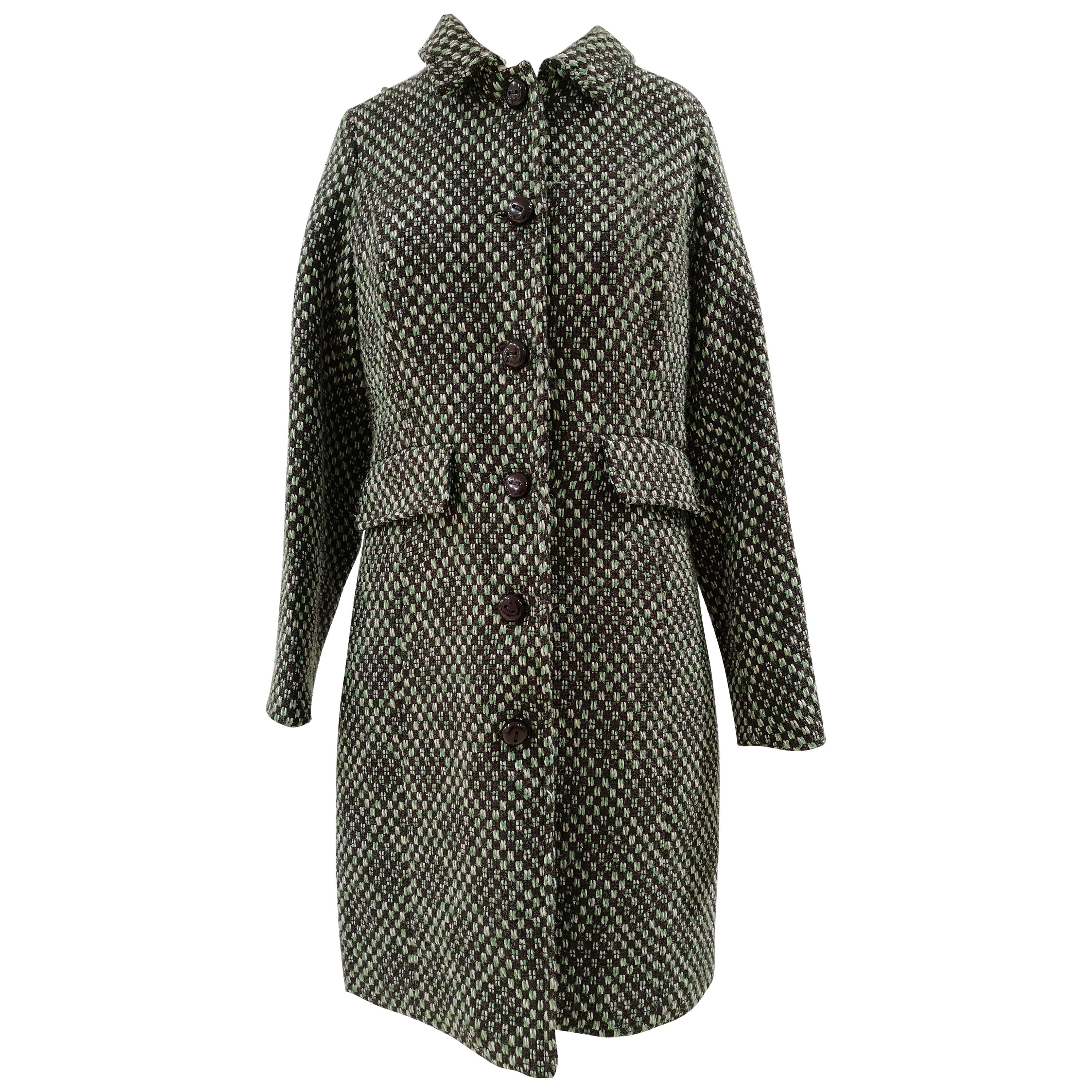 King Louie green wool coat For Sale