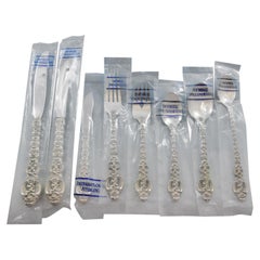 King Louis International Sterling Silver Flatware Service Set 101 Pcs Dinner New King Louis International Sterling Silver Flatware Service Set 101 Pcs Dinner New