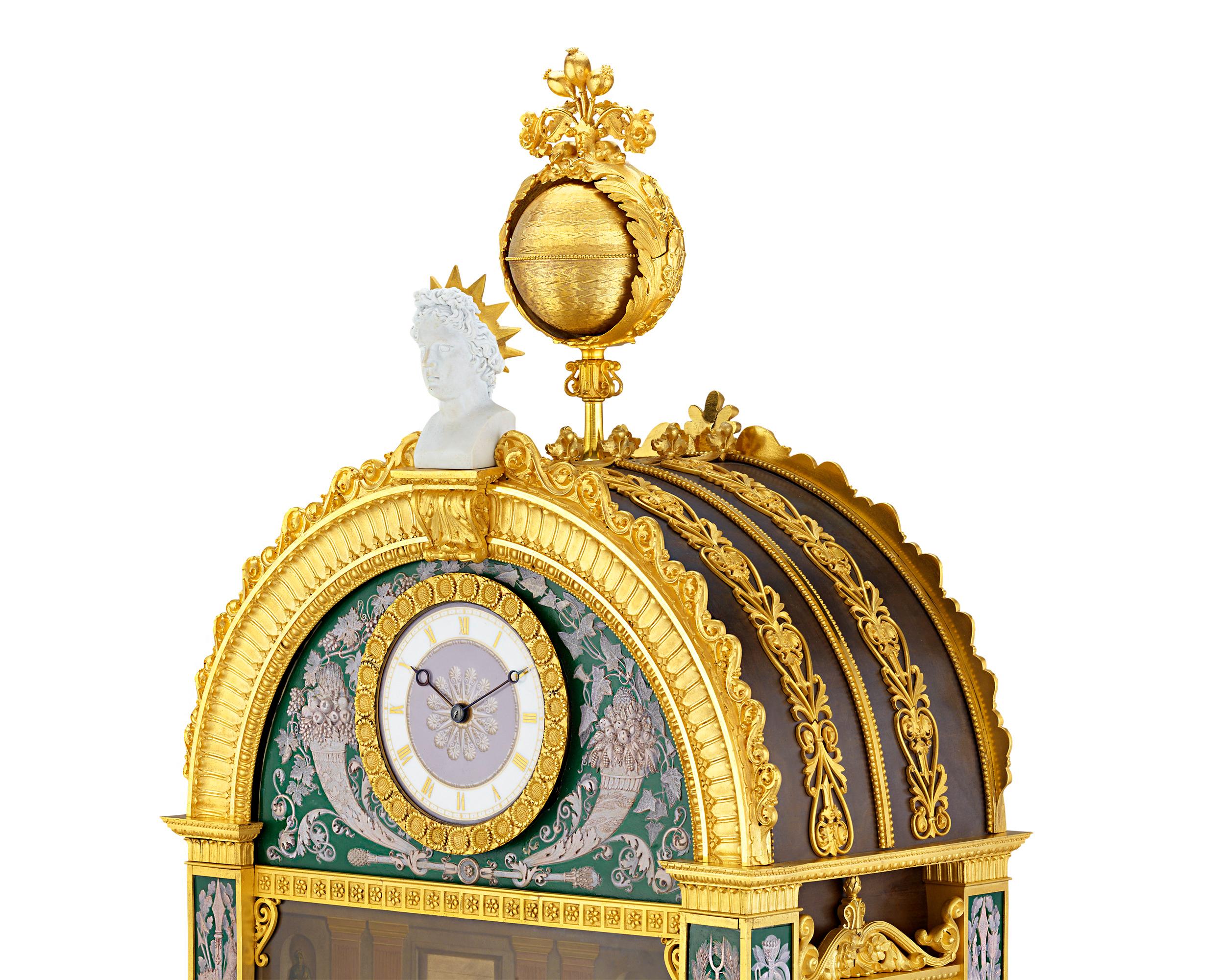 French King Louis Philippe i of France's Large Mantel Clock with Sèvres Porcelain