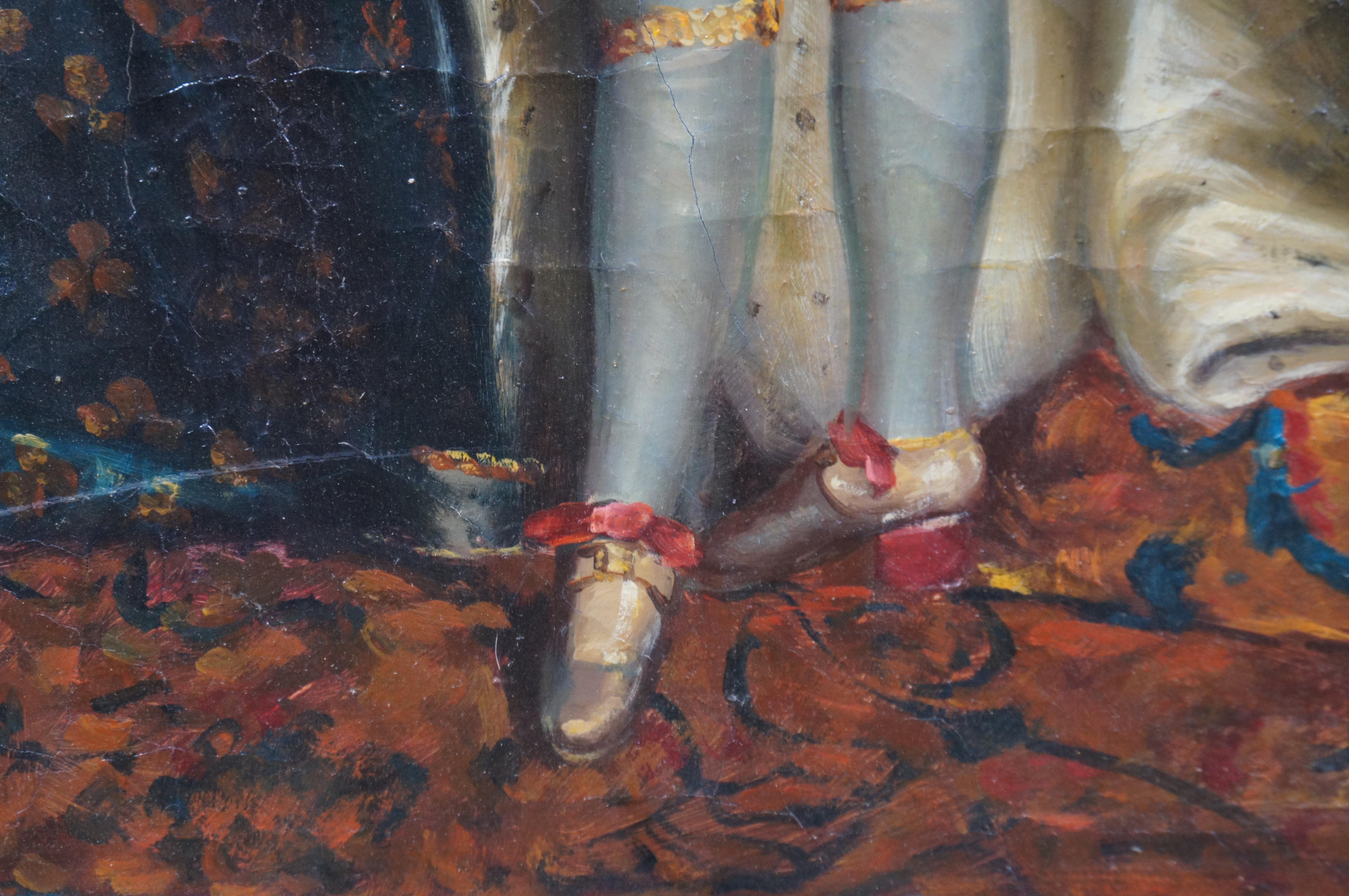 Retrato al óleo del rey Luis XIV con vestiduras reales según Hyacinthe Rigaud 30