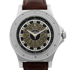 King Master Staineless Steel Genuine Diamonds Quartz Mens Watch