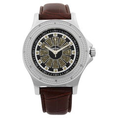 Orologio da uomo al quarzo King Master Staineless Steel Genuine Diamonds