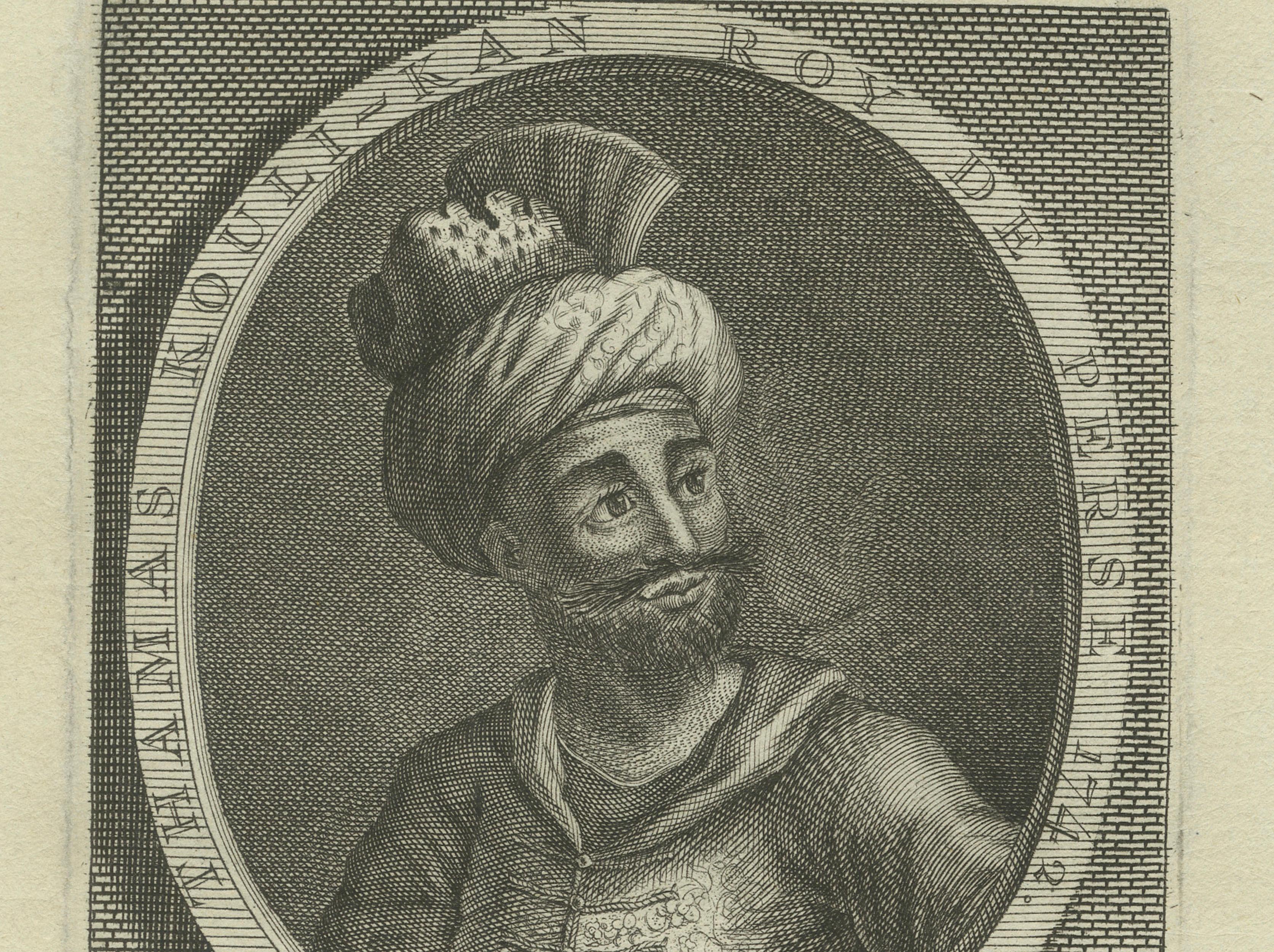 Engraved King Nader Shah of Persia – Thamas Koulikan, 18th Century Engraving For Sale