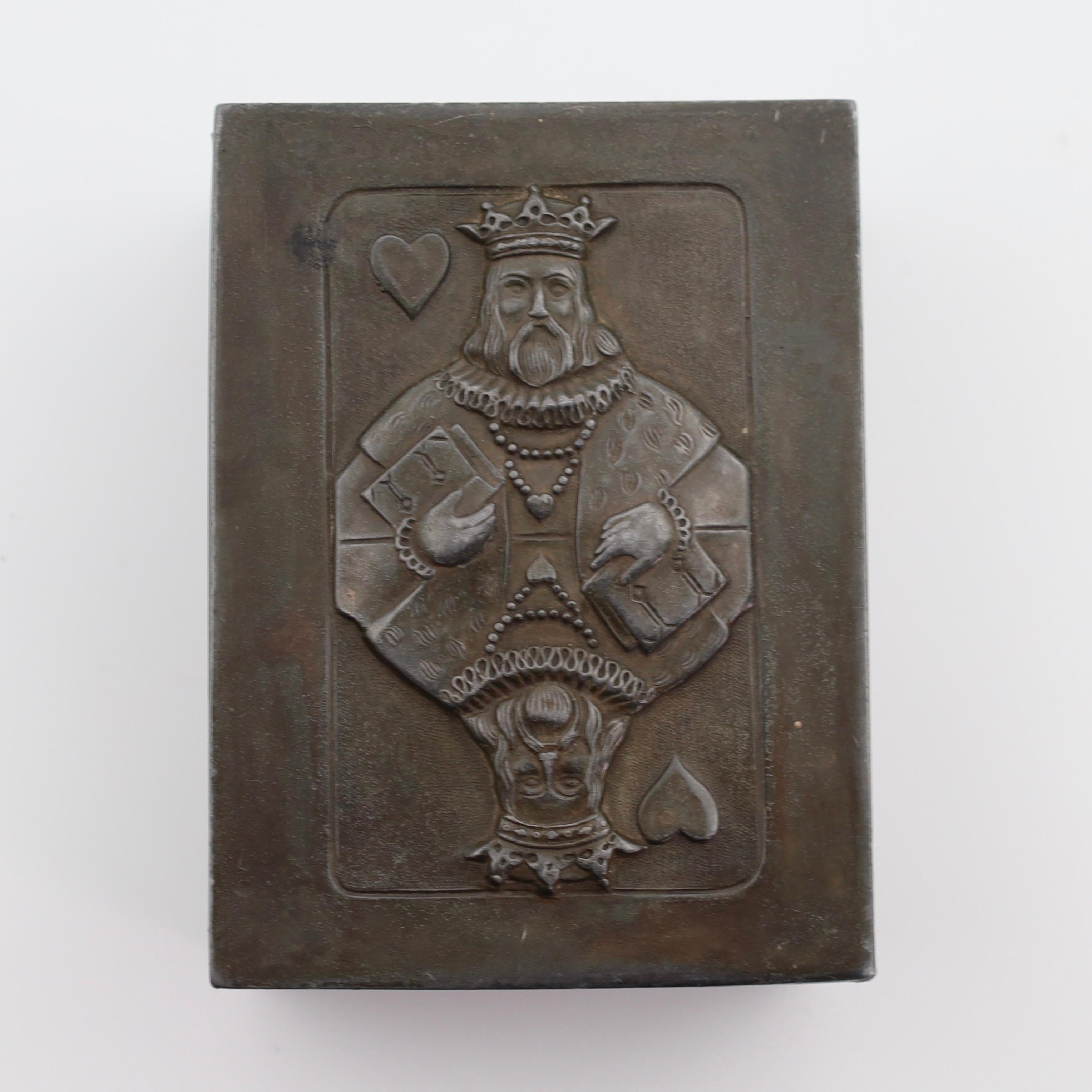 King of Hearts Card Box designed by Just Andersen, 1920s, Denmark For Sale 4