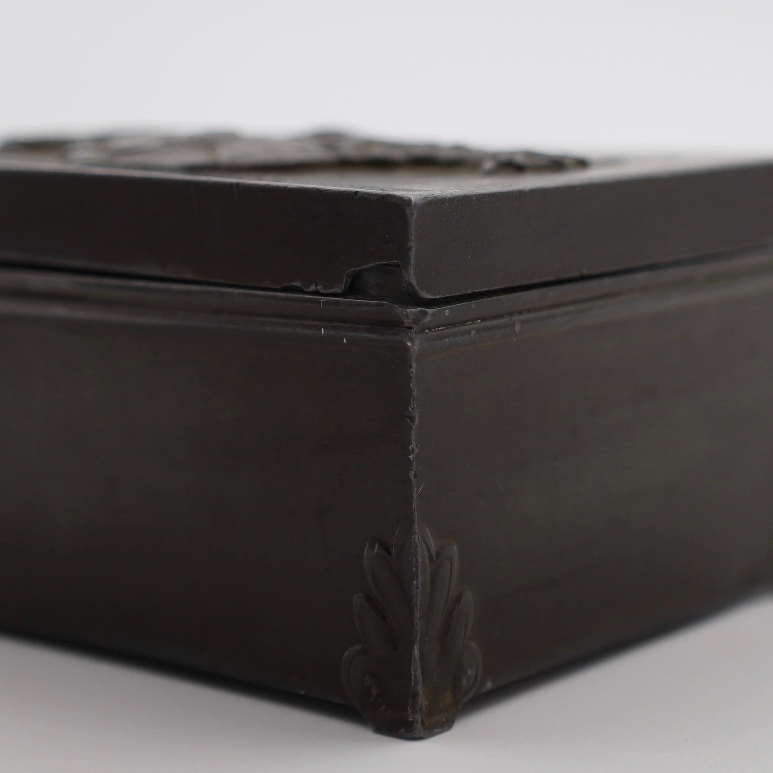 King of Hearts Card Box designed by Just Andersen, 1920s, Denmark For Sale 5