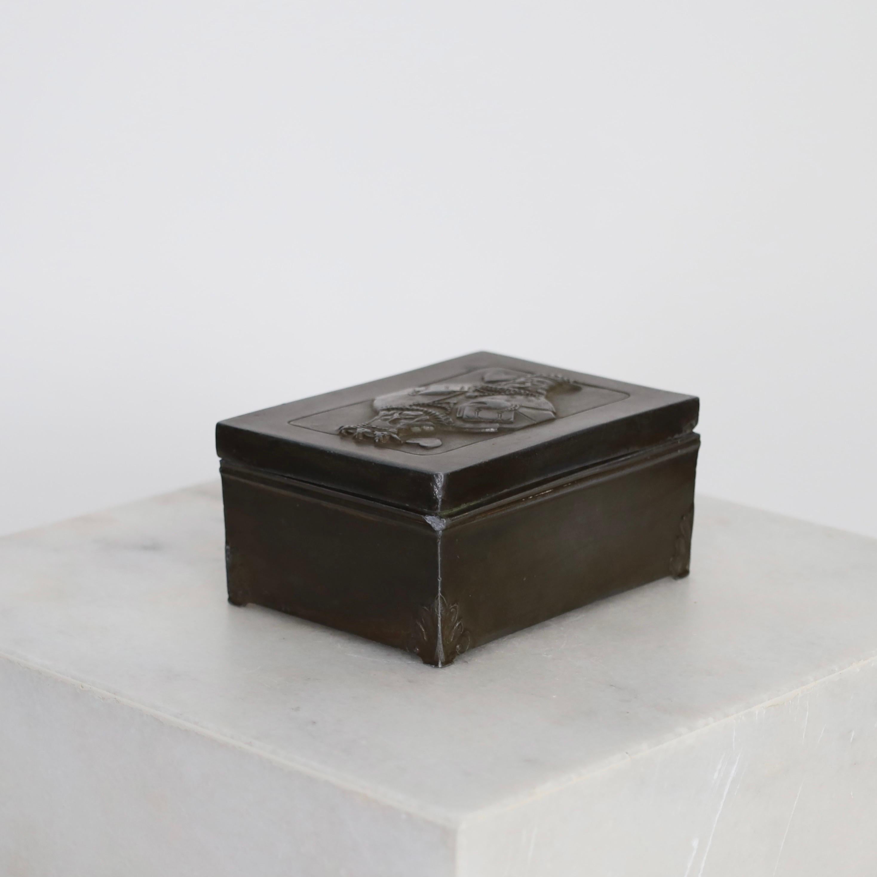 Danish King of Hearts Card Box designed by Just Andersen, 1920s, Denmark For Sale