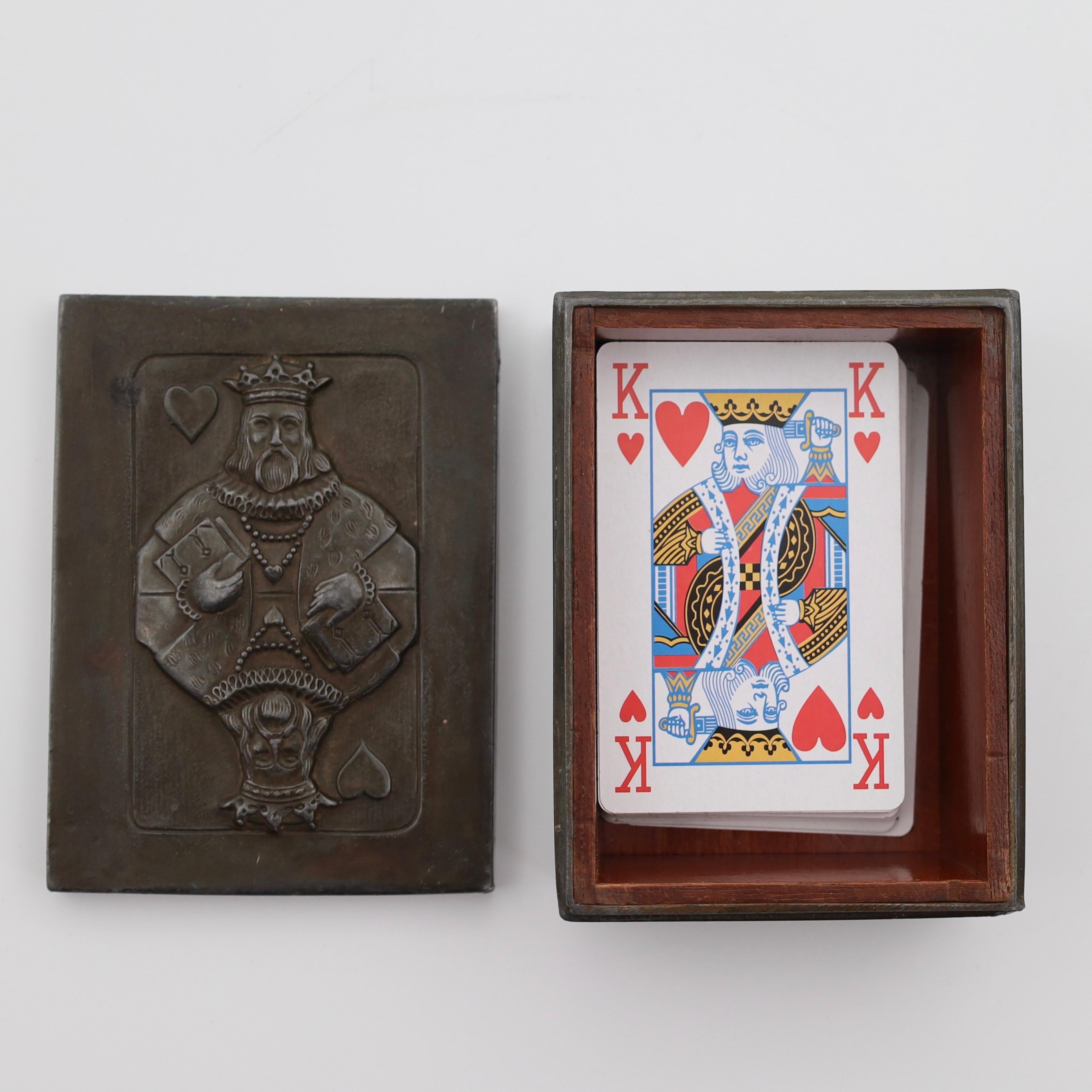 King of Hearts Card Box designed by Just Andersen, 1920s, Denmark For Sale 2
