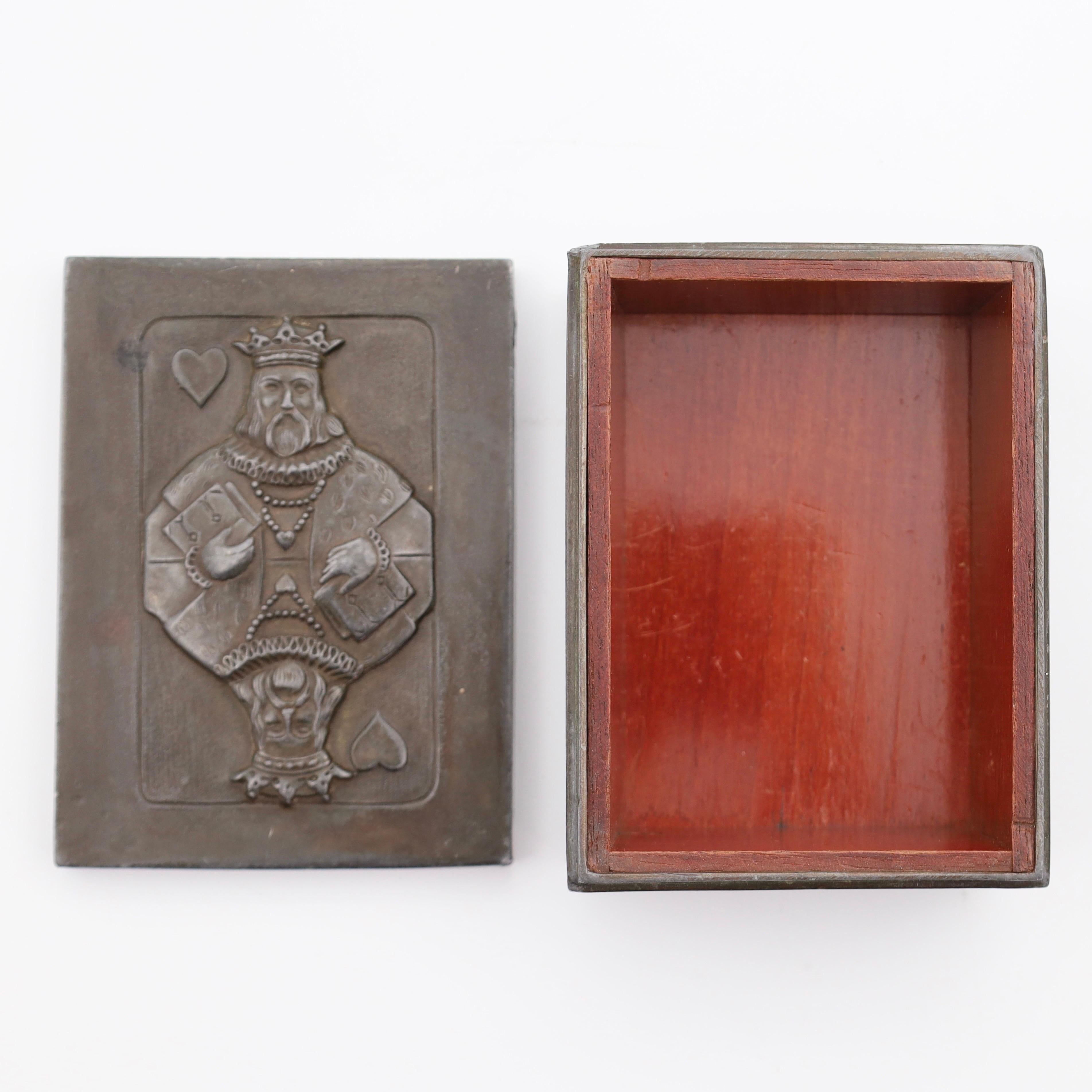 King of Hearts Card Box designed by Just Andersen, 1920s, Denmark For Sale 3