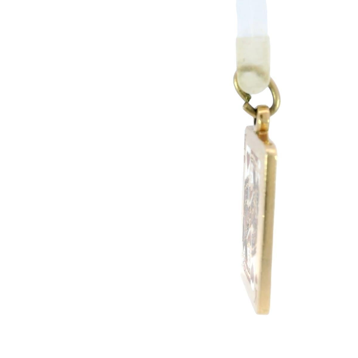 Women's or Men's King of Hearts Charm Pendant 14K Yellow Gold Enamel King Card Vintage