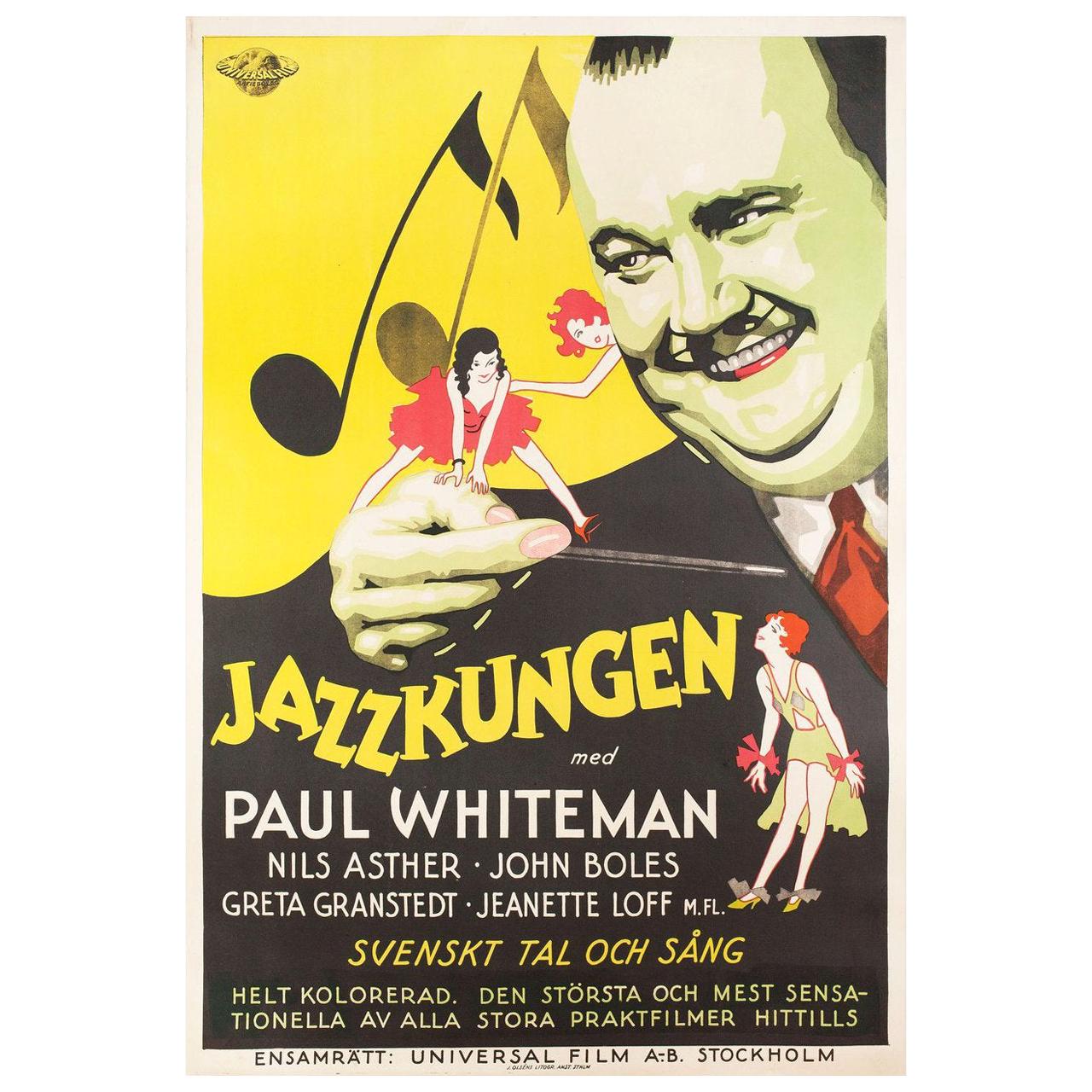 könig des Jazz" 1930 Schwedisches B1 Filmplakat im Angebot