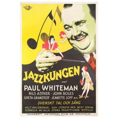 Vintage 'King of Jazz' 1930 Swedish B1 Film Poster