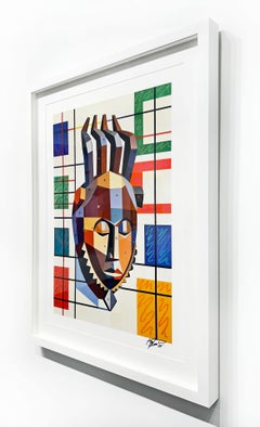 "Judd Portrait" Contemporary African Mixed media work on paper