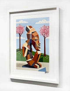 "I fiori stanno sbocciando" Opera contemporanea africana a tecnica mista su carta