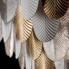 King Peacock Oval Golden/Transparent/White Chandelier