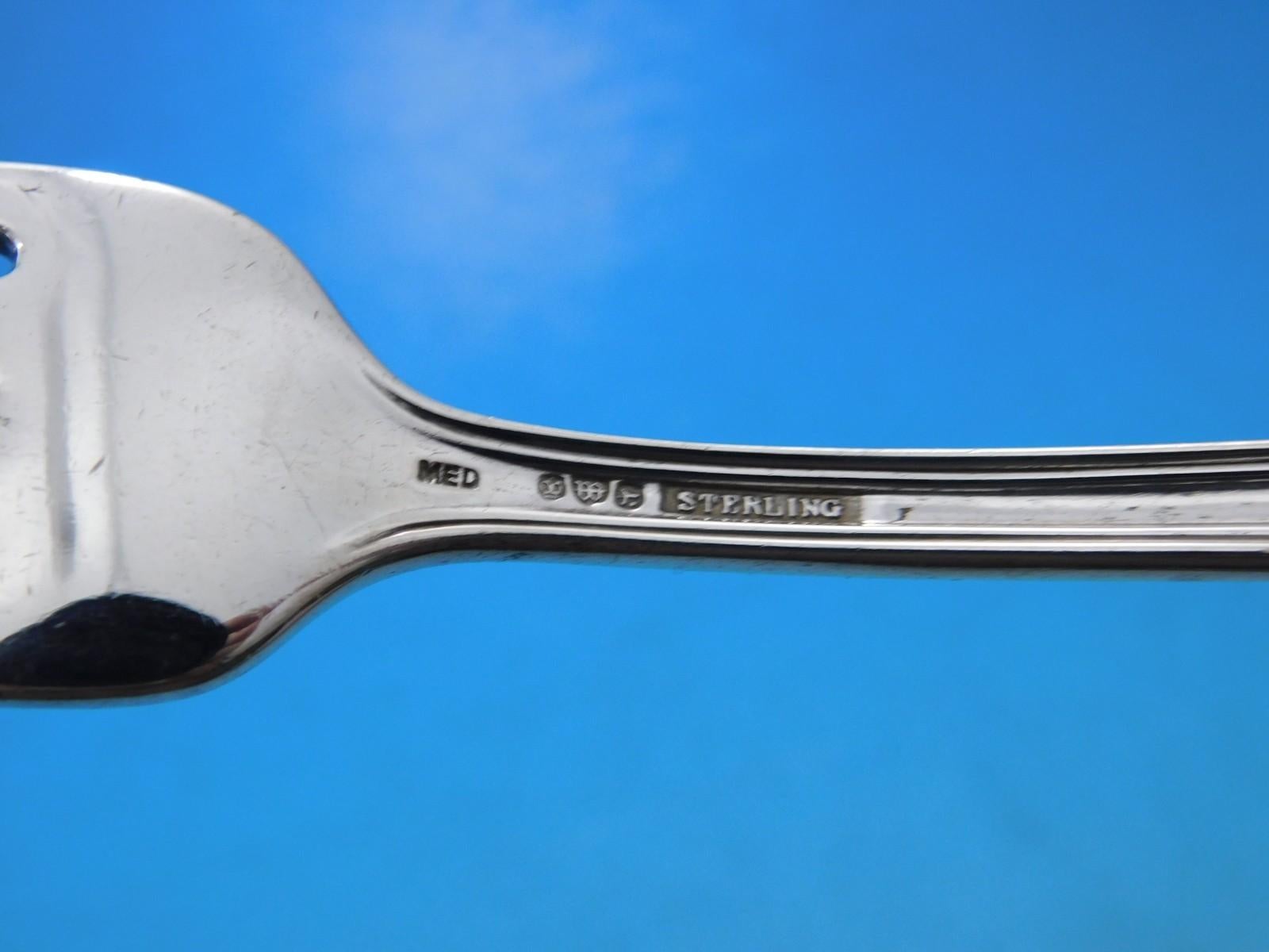 Early 20th Century King Philip by Watson Sterling Silver Flatware Service for 6 Set 56 pcs Dinner For Sale