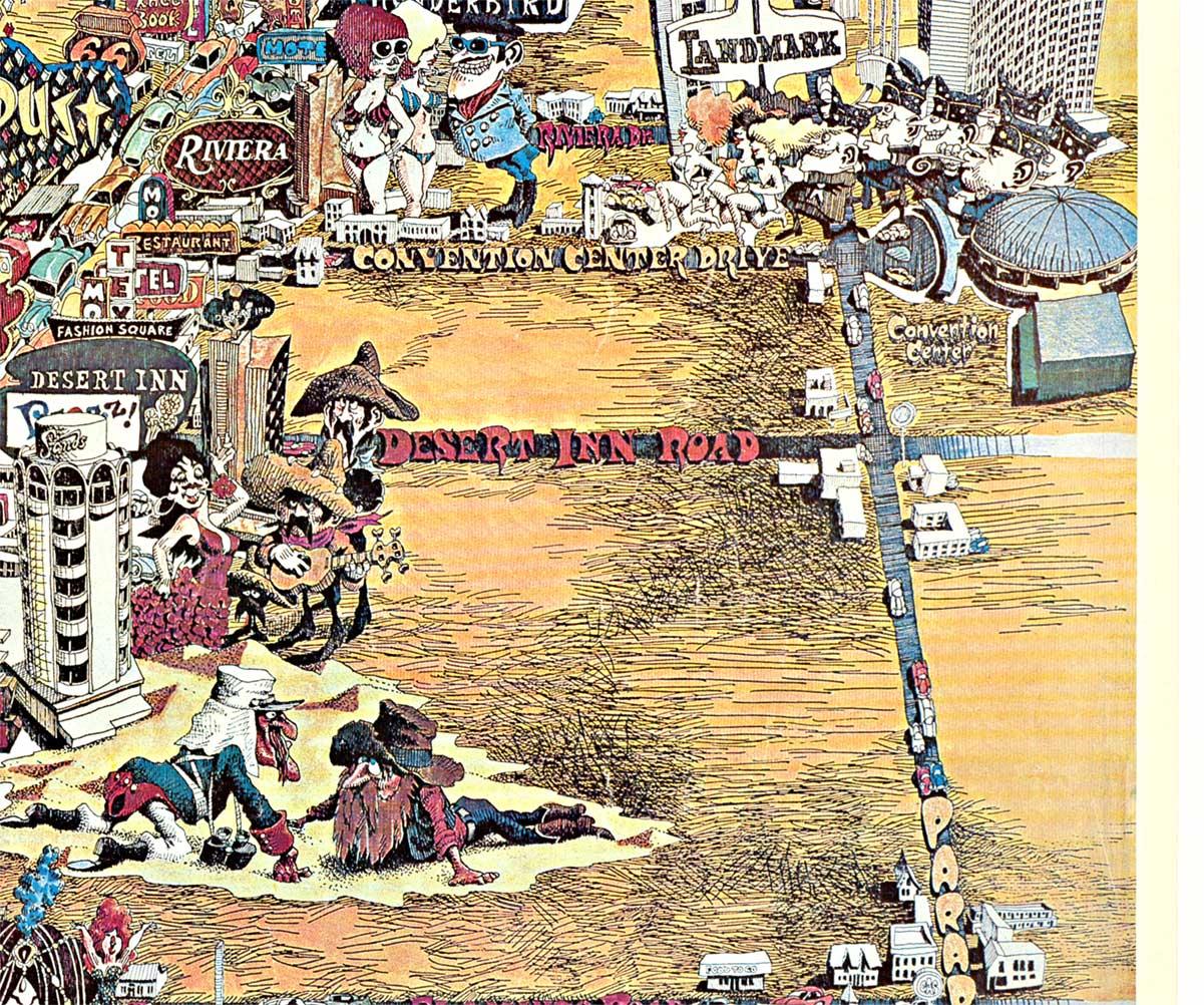 Original Las Vegas Fun Map vintage 1960s travel poster For Sale 1