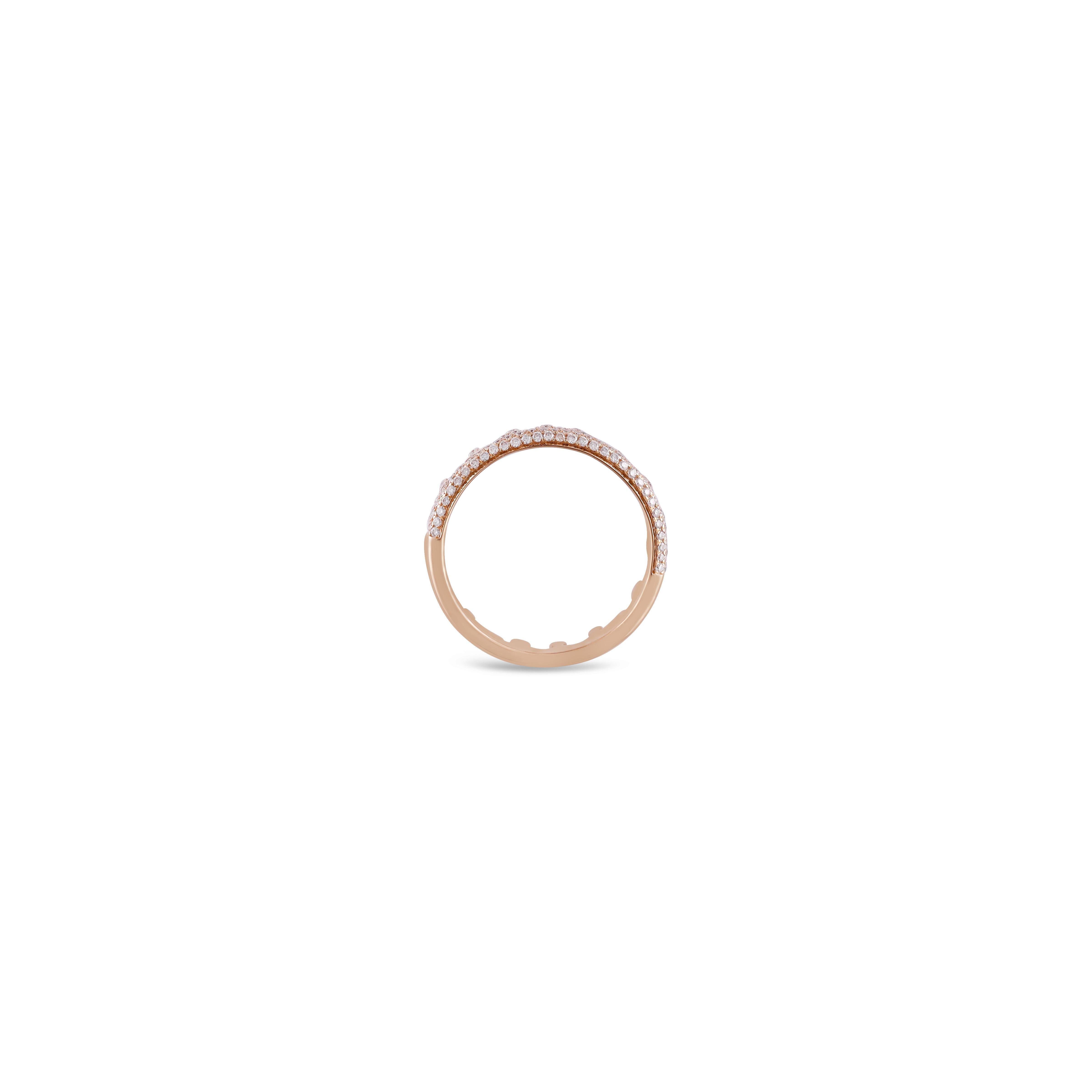 Modernist King & Queen  Diamond Band in 18k Gold For Sale
