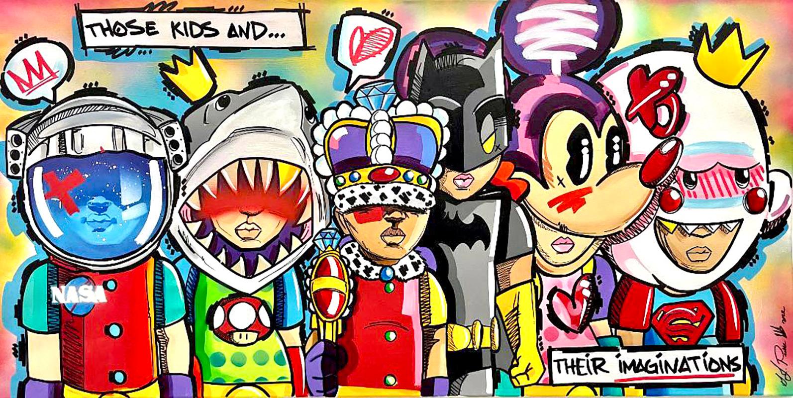 Those Kids & Their Imagination - Painting by King Redd
